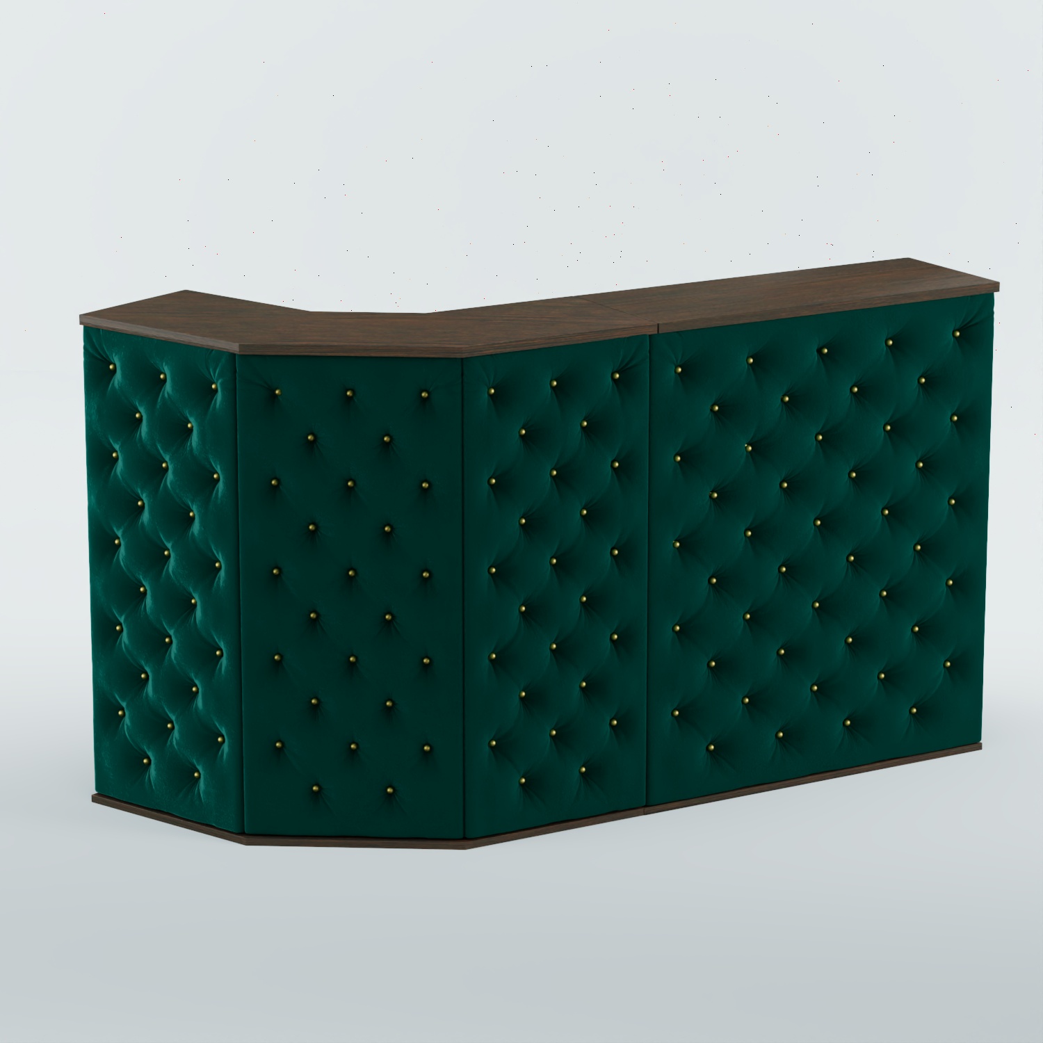 Ресепшен БАРОН №5 (карета золото) Дуб Венге  + Велюр Tiffany 10 Dk. Green