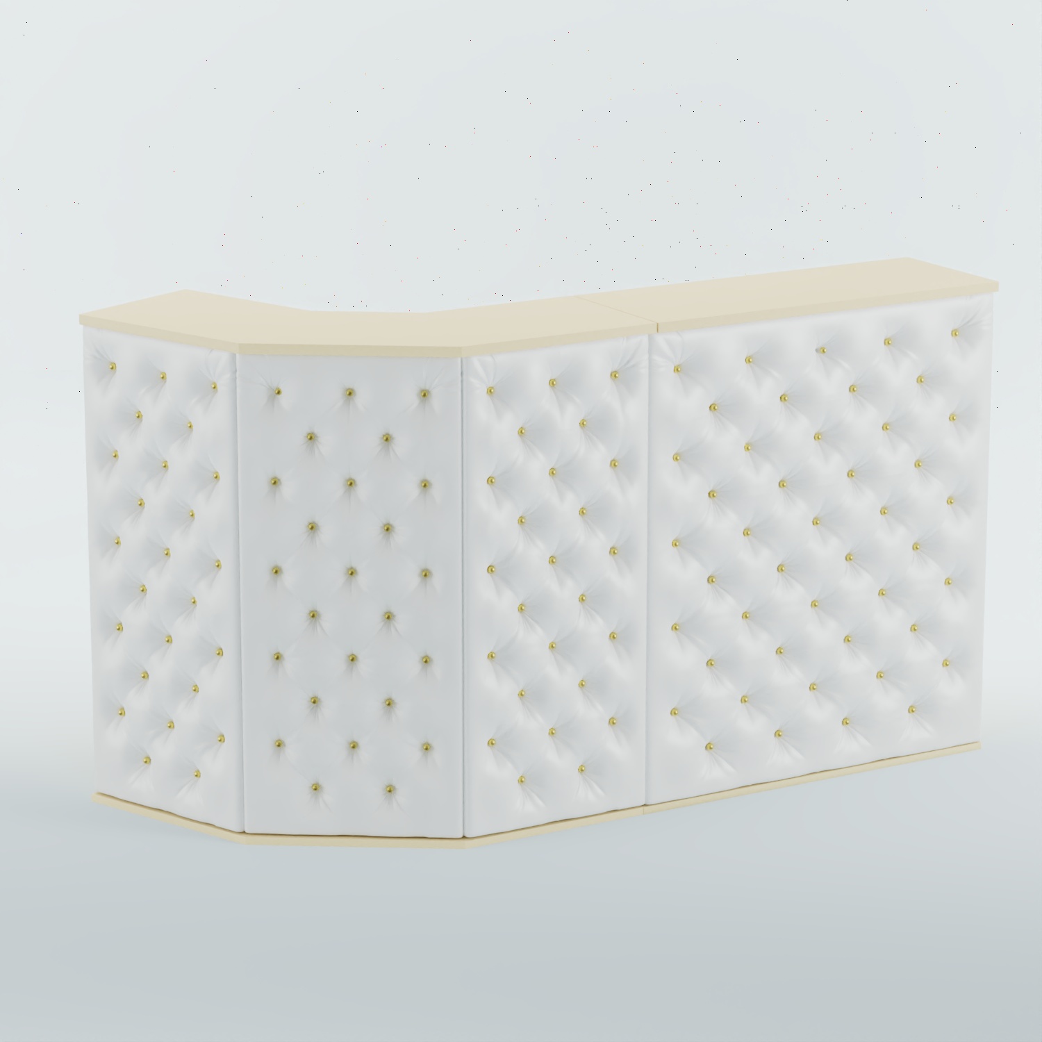 Ресепшен БАРОН №5 (карета золото) Крем вайс + Экокожа белая