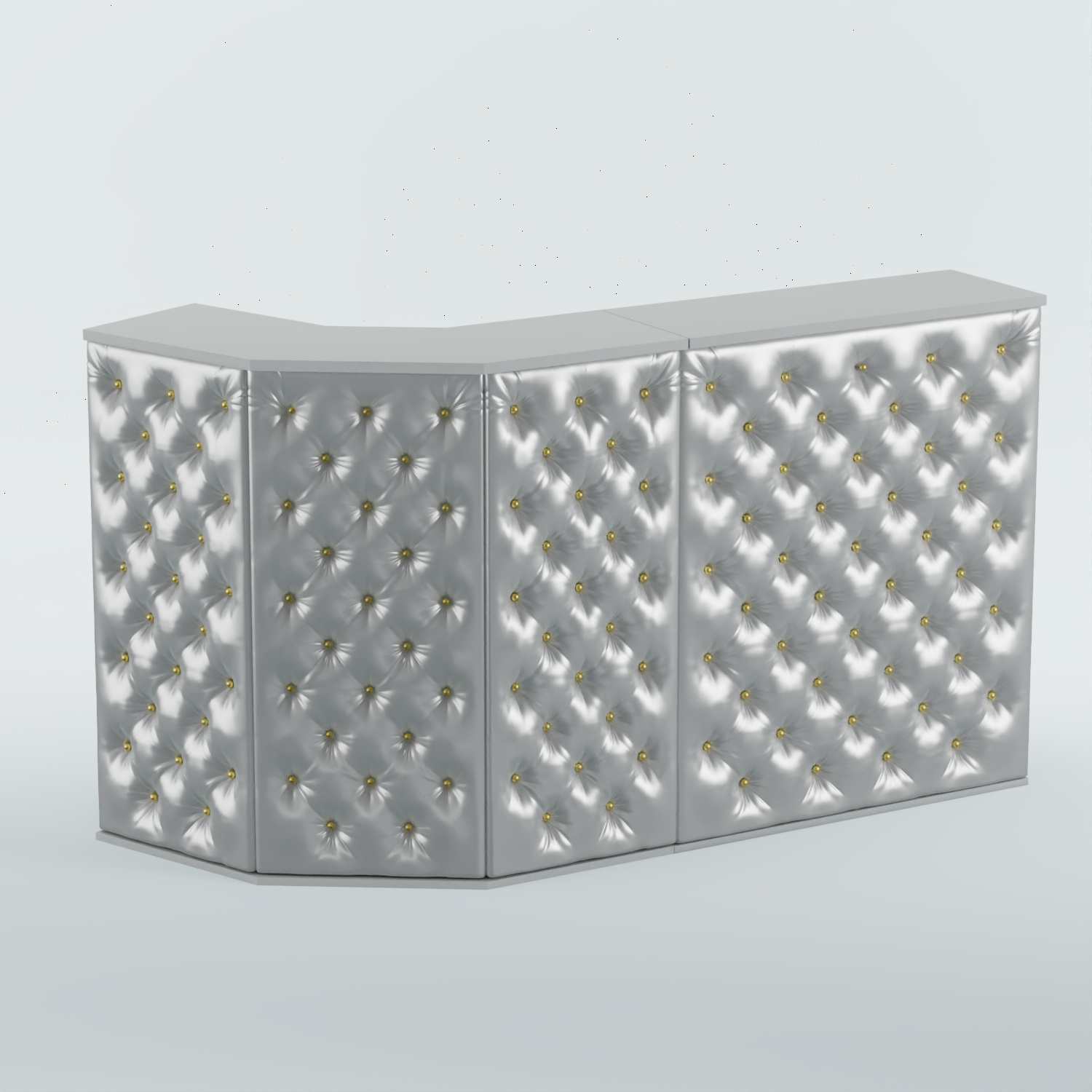 Ресепшен БАРОН №5 (карета золото) Серый + Экокожа серебристая