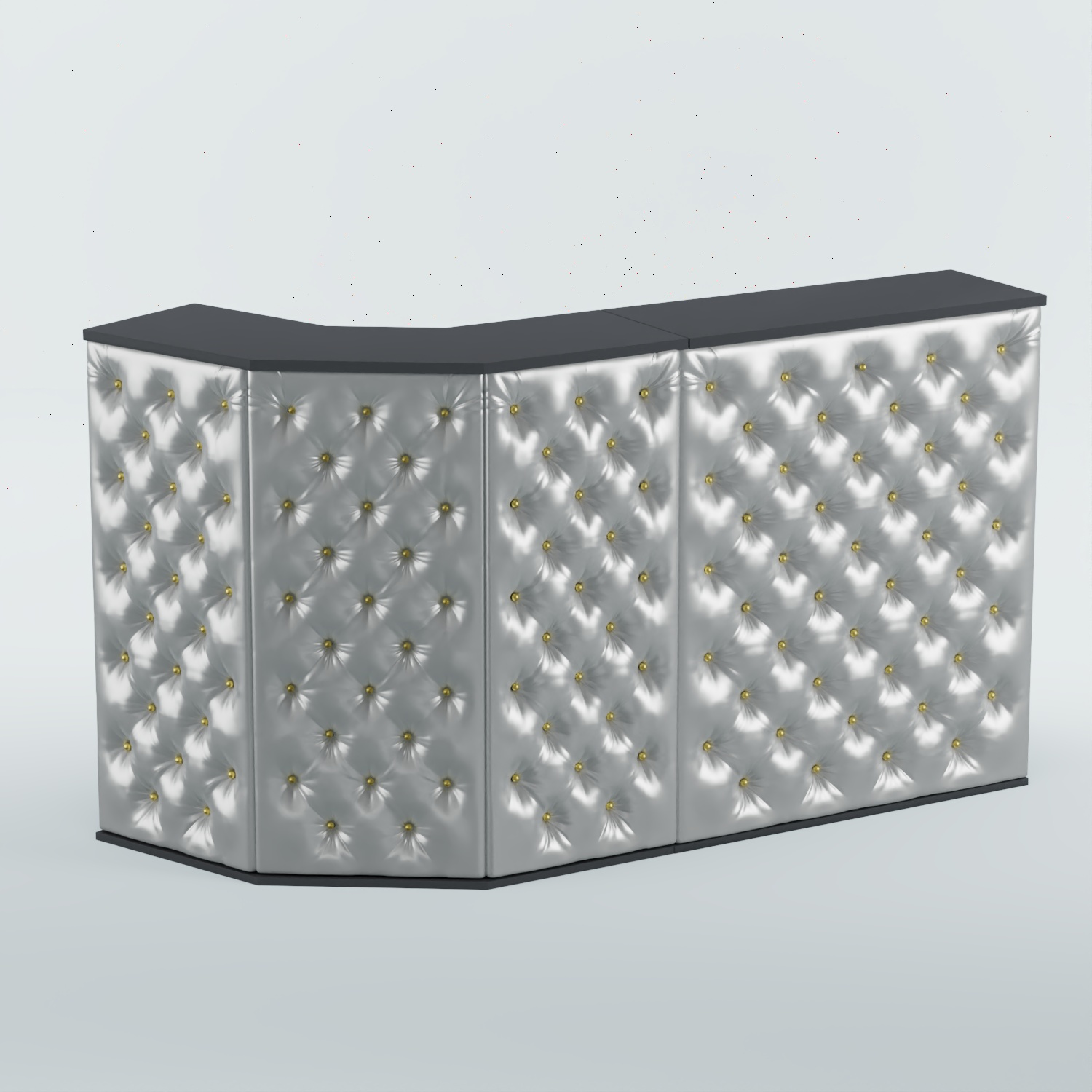 Ресепшен БАРОН №5 (карета золото) Антрацит + Экокожа серебристая