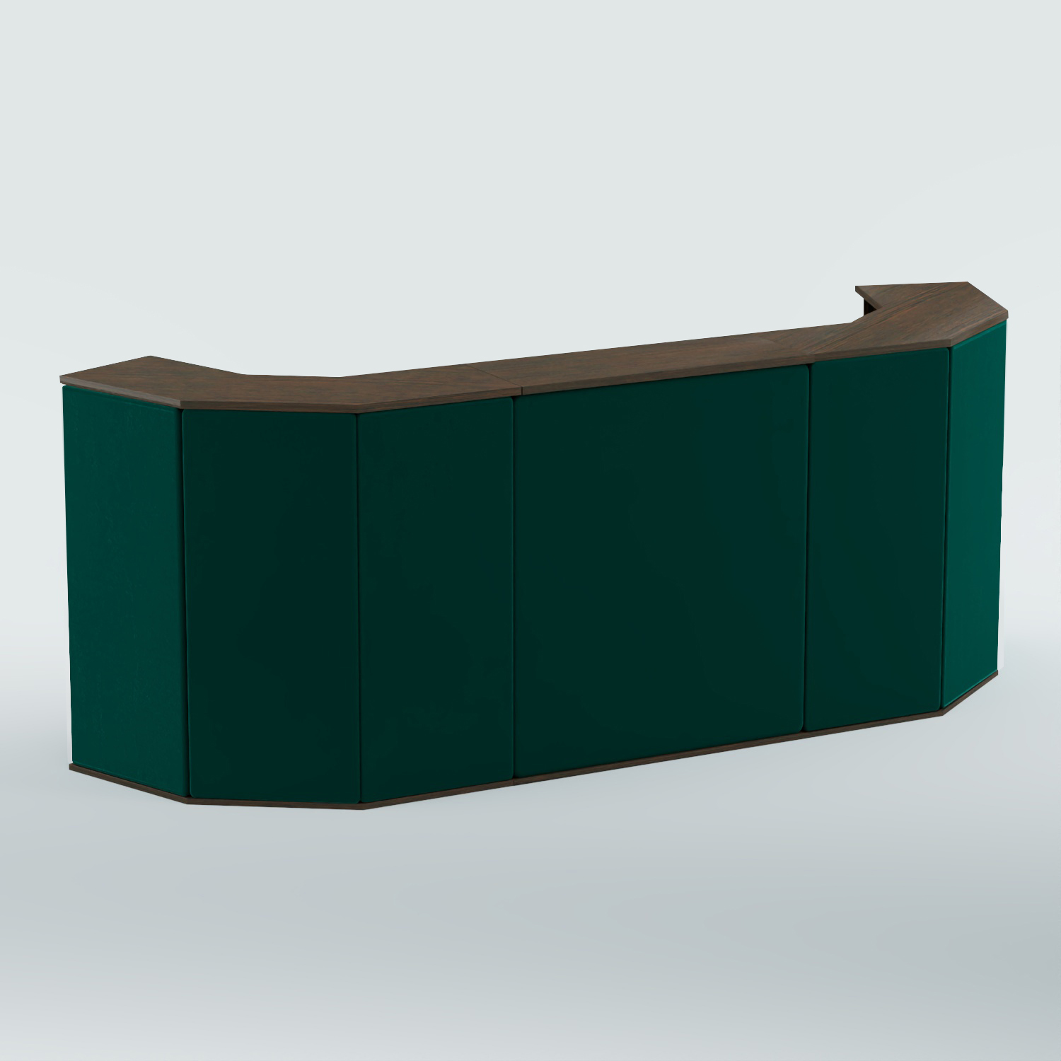 Ресепшен БАРОН №6 (ровная поверхность) Дуб Венге  + Велюр Tiffany 10 Dk. Green