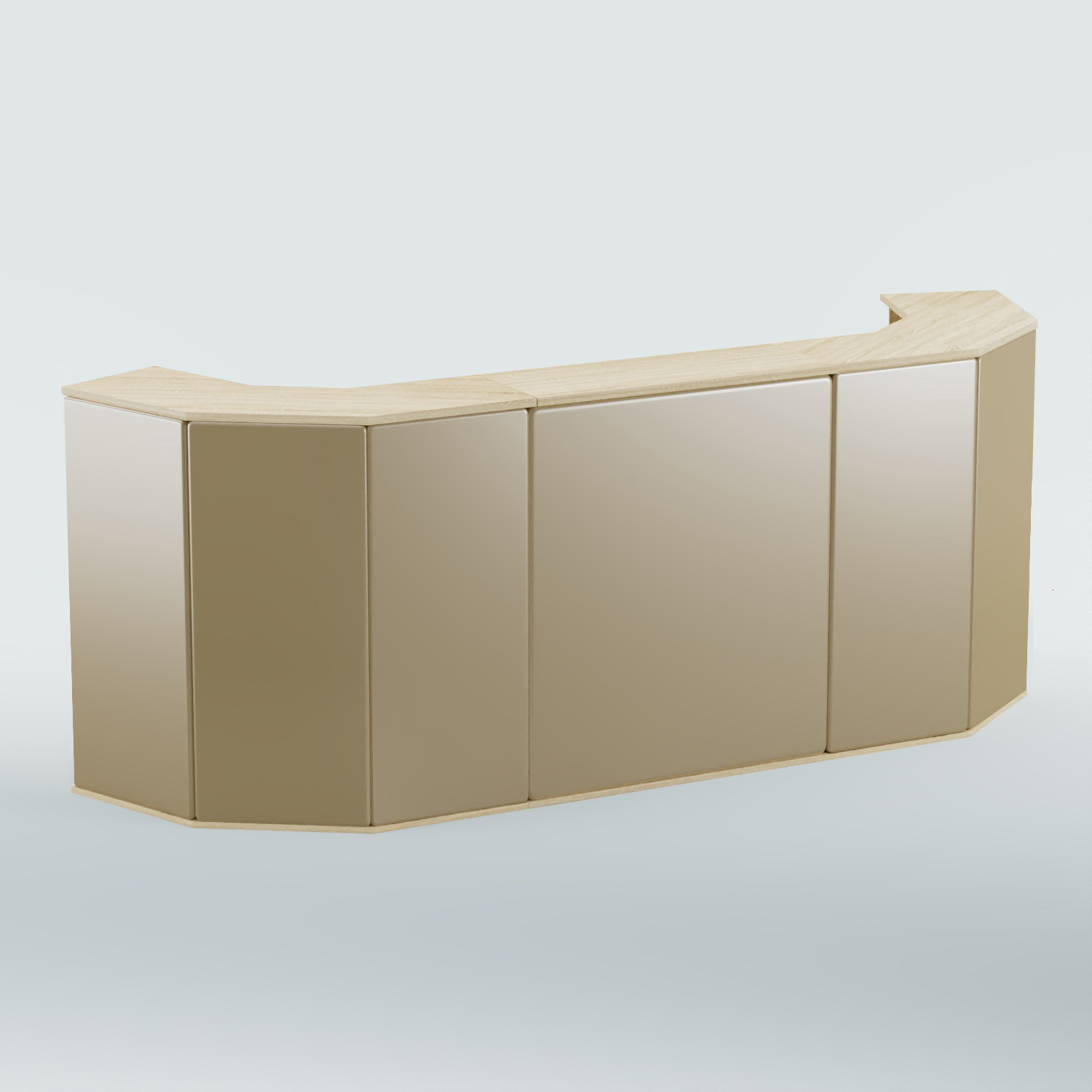 Ресепшен БАРОН №6 (ровная поверхность) Дуб сонома + Экокожа золотистая