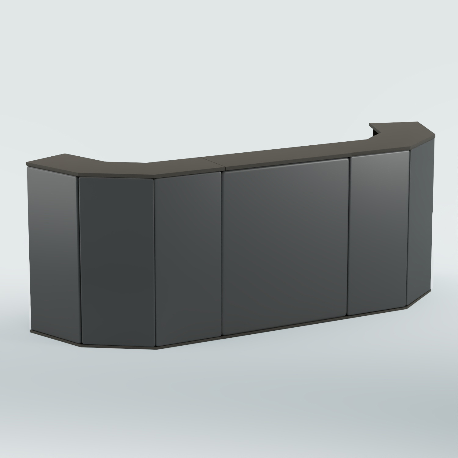 Ресепшен БАРОН №6 (ровная поверхность) Черный + Экокожа черная