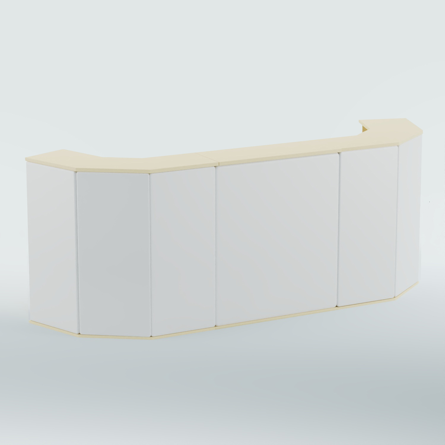 Ресепшен БАРОН №6 (ровная поверхность) Крем вайс + Экокожа белая