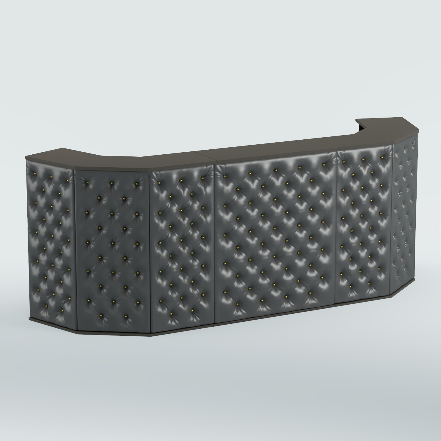 Ресепшен БАРОН №6 (карета золото) Черный + Экокожа черная