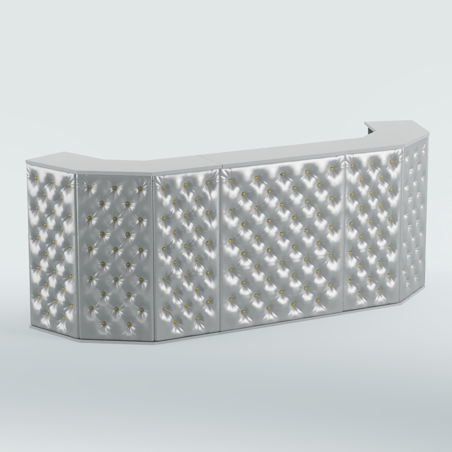 Ресепшен БАРОН №6 (карета золото) Серый + Экокожа серебристая