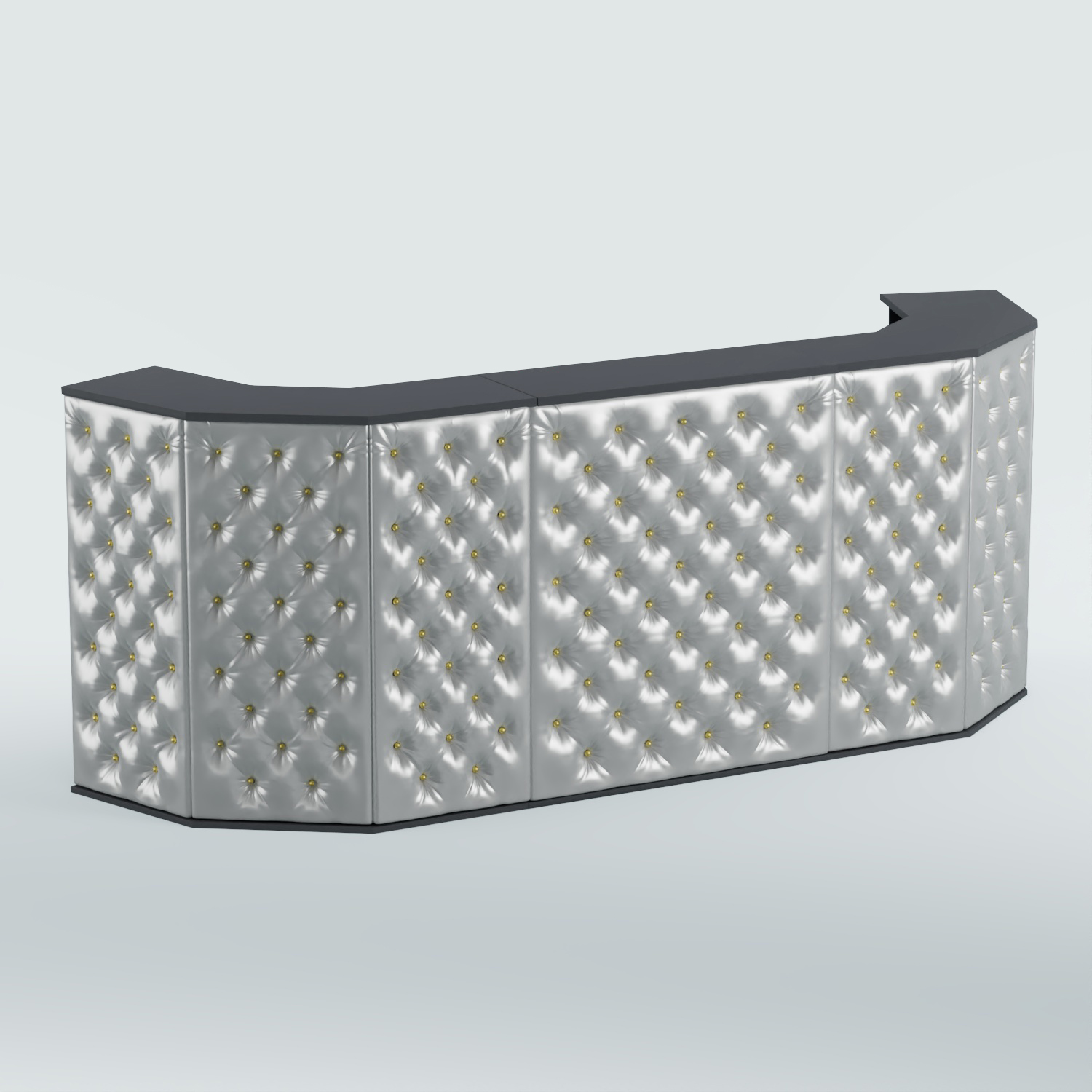 Ресепшен БАРОН №6 (карета золото) Антрацит + Экокожа серебристая