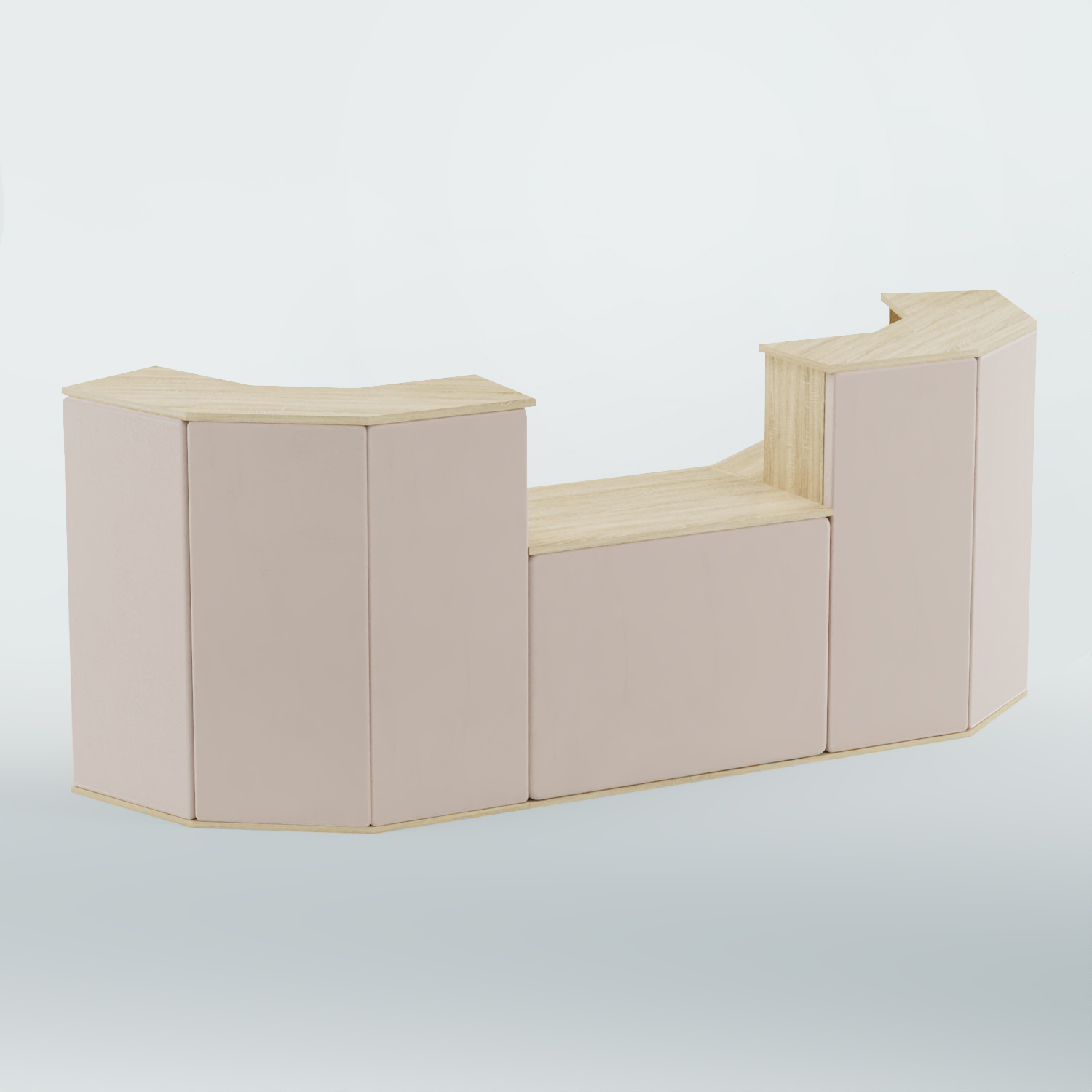 Ресепшен со столом БАРОН №7 (ровная поверхность) Дуб сонома + 02 Beige