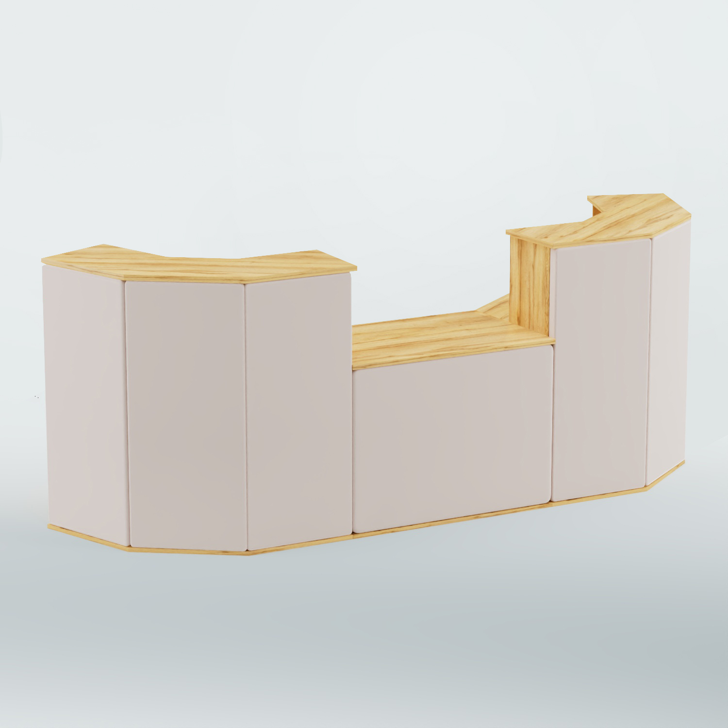 Ресепшен со столом БАРОН №7 (ровная поверхность) Дуб Золотистый + 01 Cream