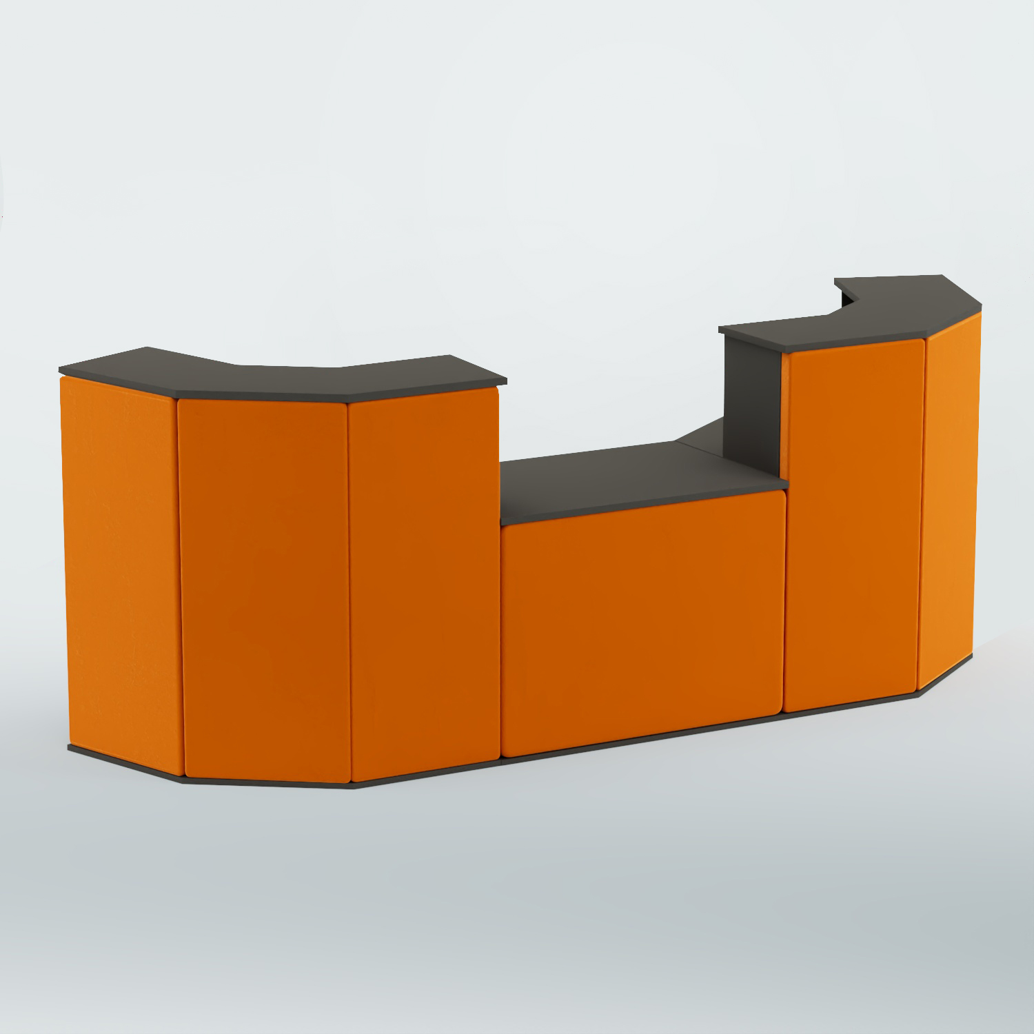 Ресепшен со столом БАРОН №7 (ровная поверхность) Черный + 08 Mustard