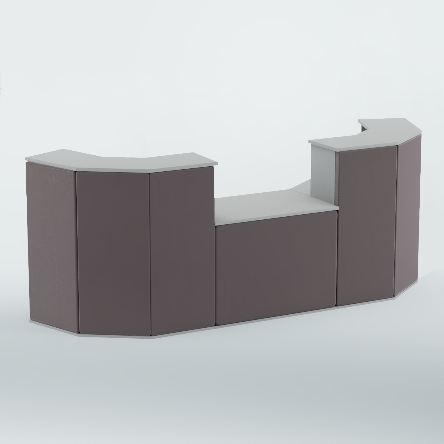 Ресепшен со столом БАРОН №7 (ровная поверхность) Серый + 16 Grey