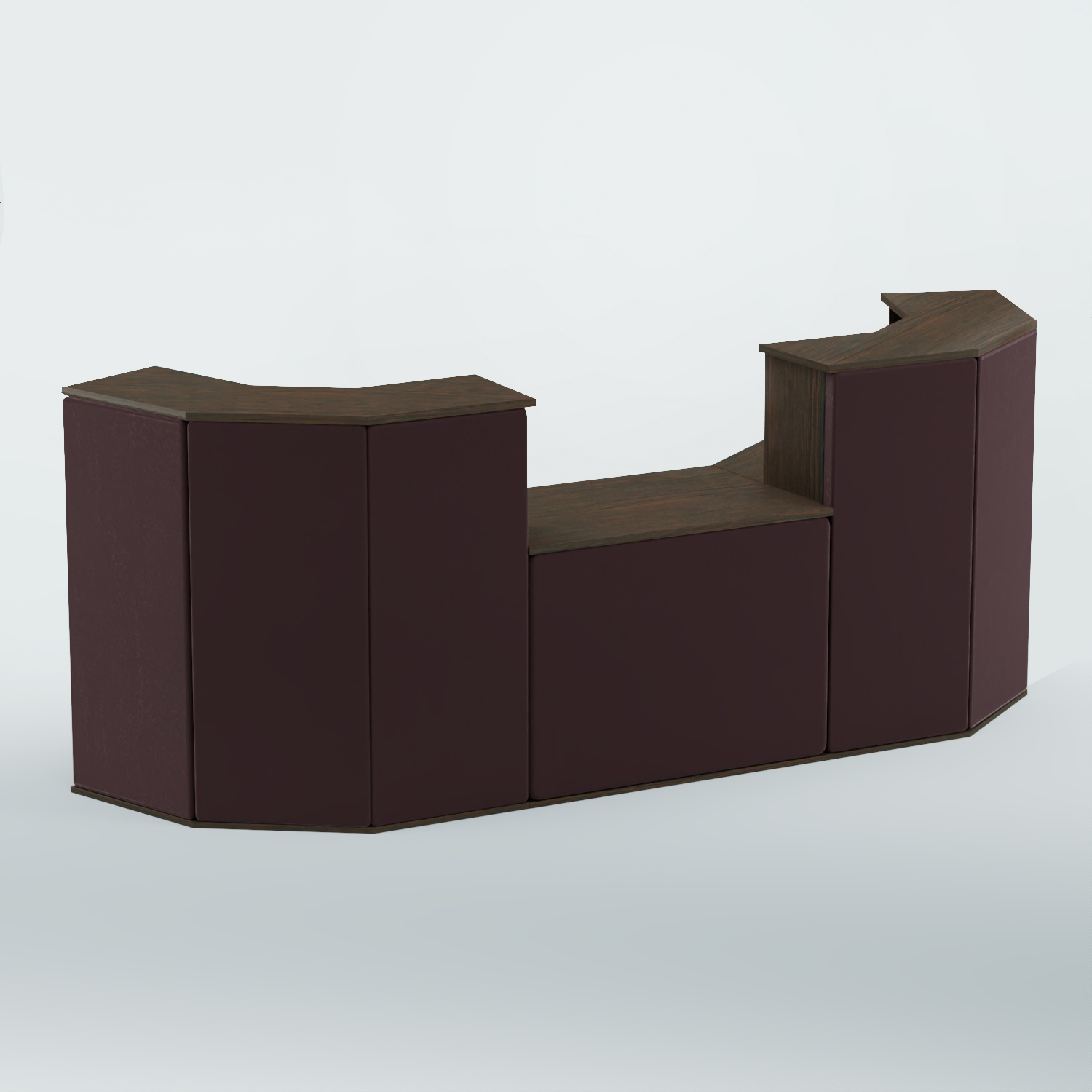 Ресепшен со столом БАРОН №7 (ровная поверхность) Дуб Венге + 17 Elephant