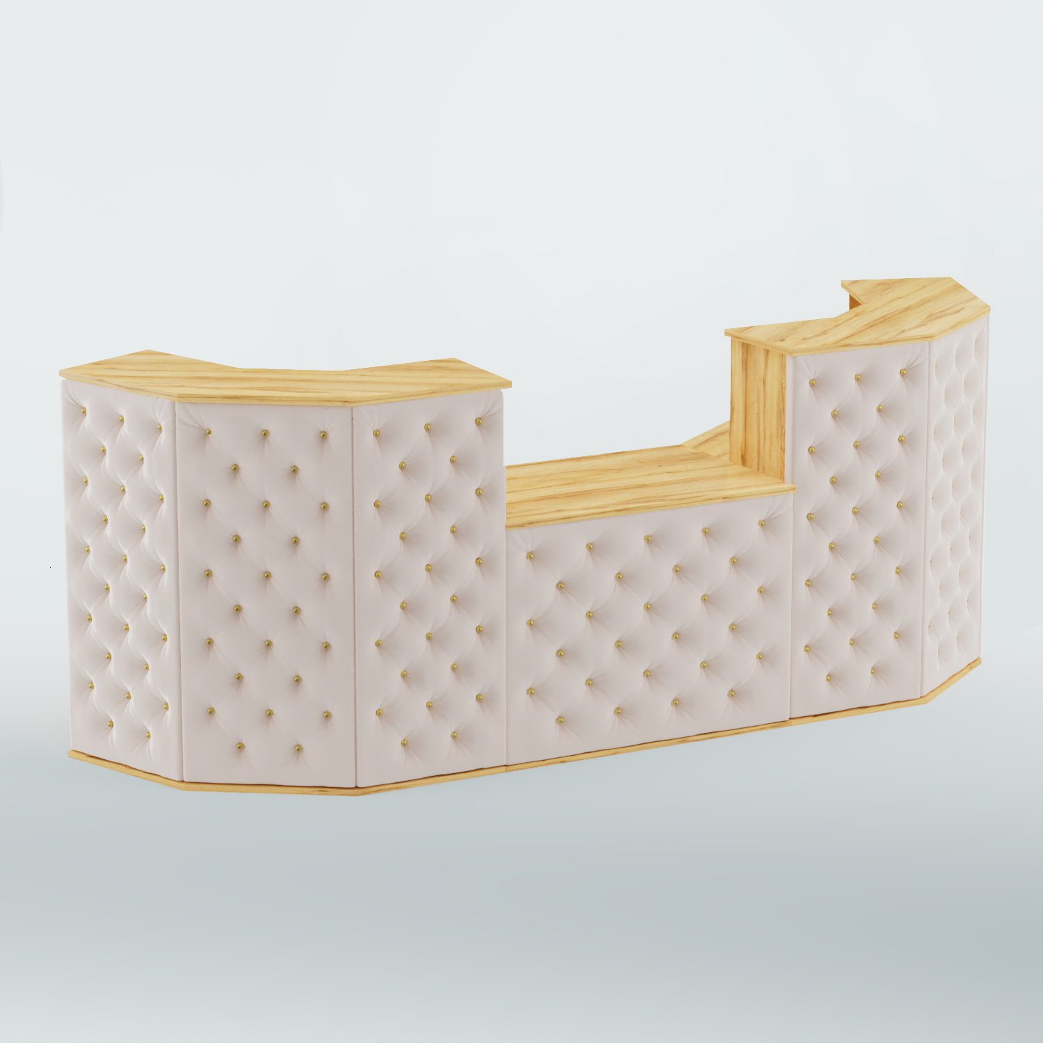 Ресепшен со столом БАРОН №7 (карета золото) Дуб Золотистый + 01 Cream