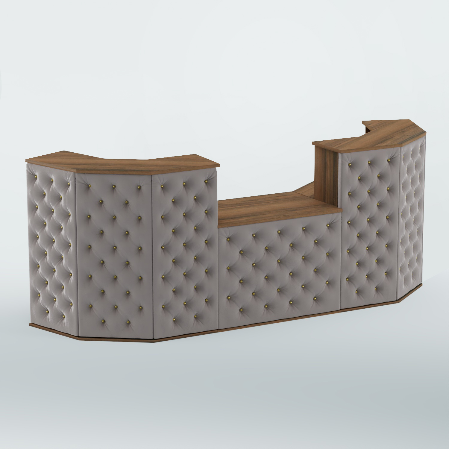 Ресепшен со столом БАРОН №7 (карета золото) Орех + Велюр 16 Elephant