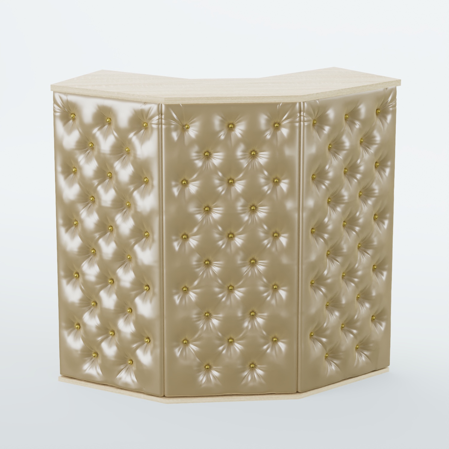 Ресепшен БАРОН №4 (ровная поверхность) Дуб сонома + Экокожа золотистая