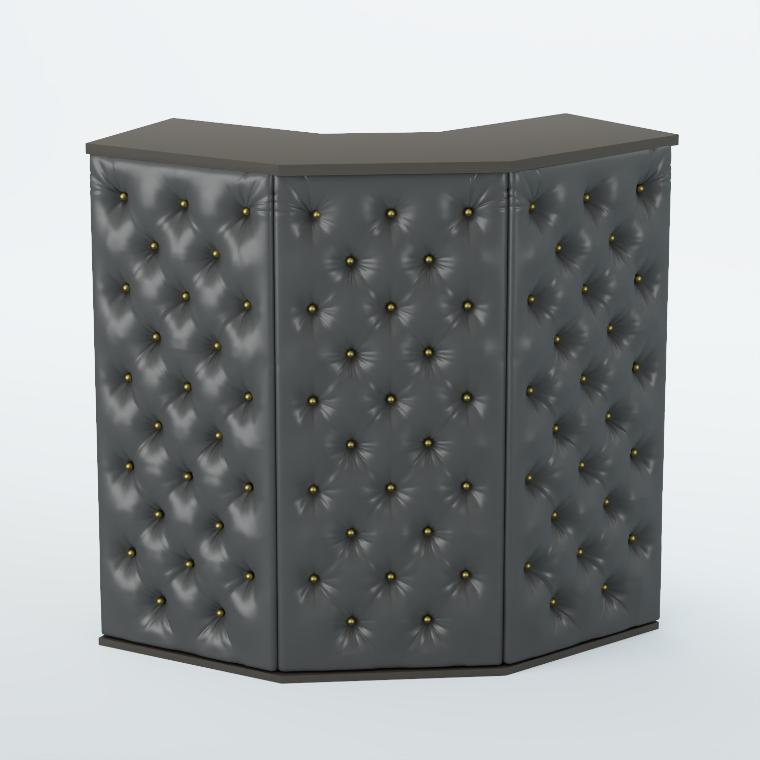 Ресепшен БАРОН №4 (ровная поверхность) Черный + Экокожа черная