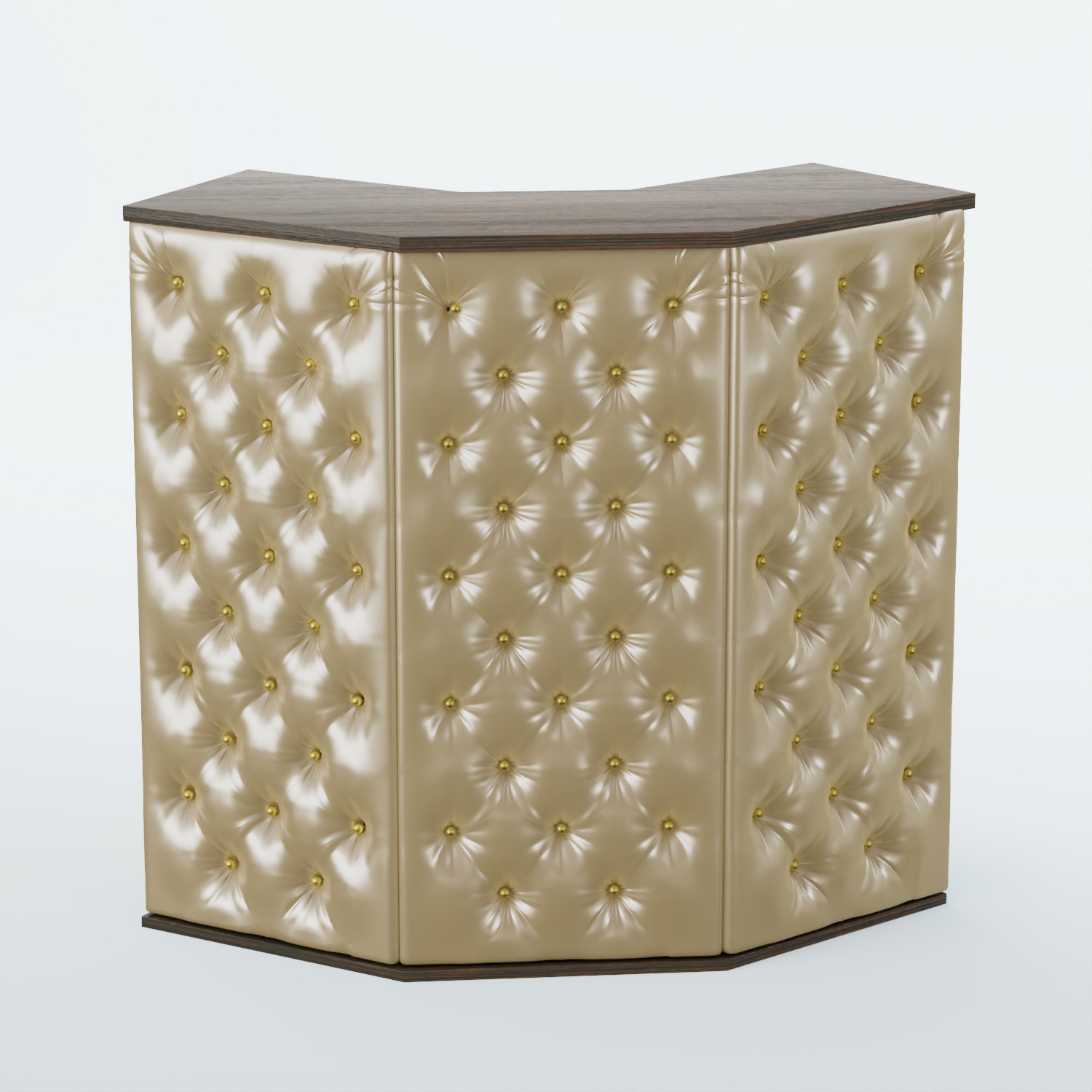 Ресепшен БАРОН №4 (ровная поверхность) Дуб Венге + Экокожа золотистая