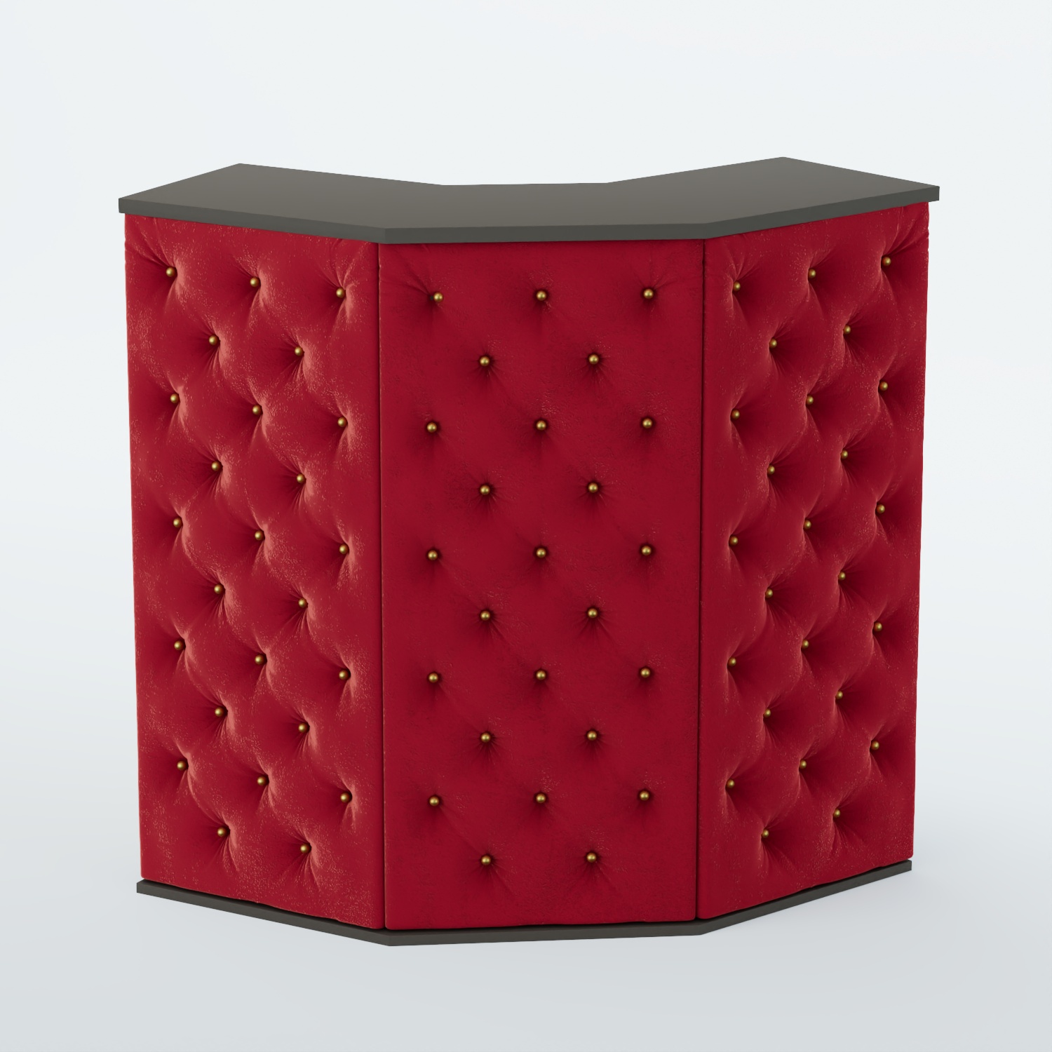 Ресепшен БАРОН №4 (ровная поверхность) Черный + 07 Dk. Red Велюр