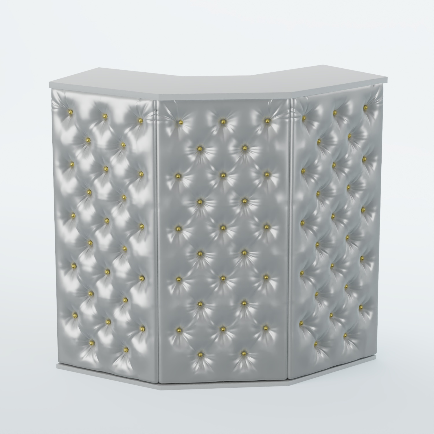 Ресепшен БАРОН №4 (ровная поверхность) Серый + Экокожа серебристая