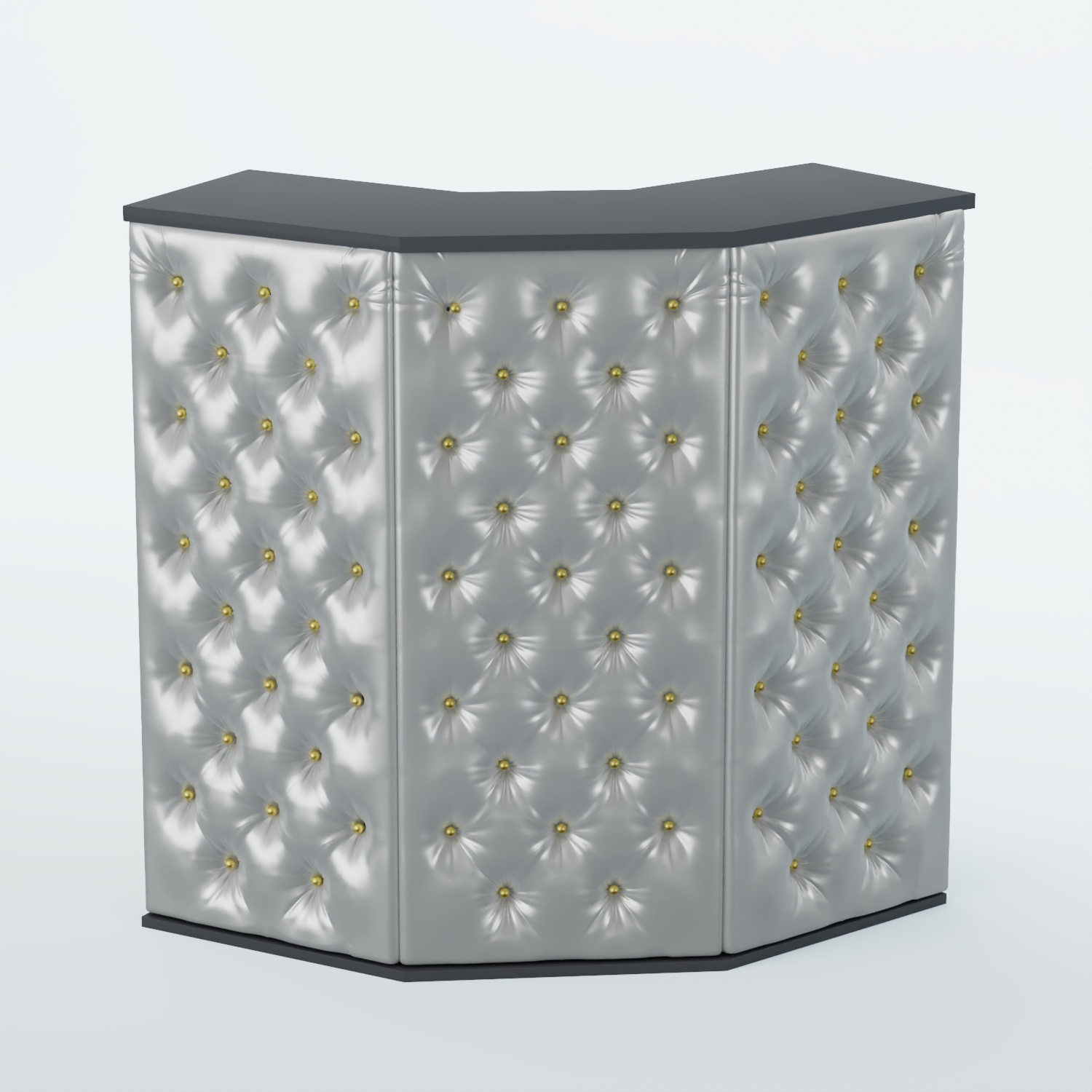 Ресепшен БАРОН №4 (карета золото) Антрацит + Экокожа серебристая