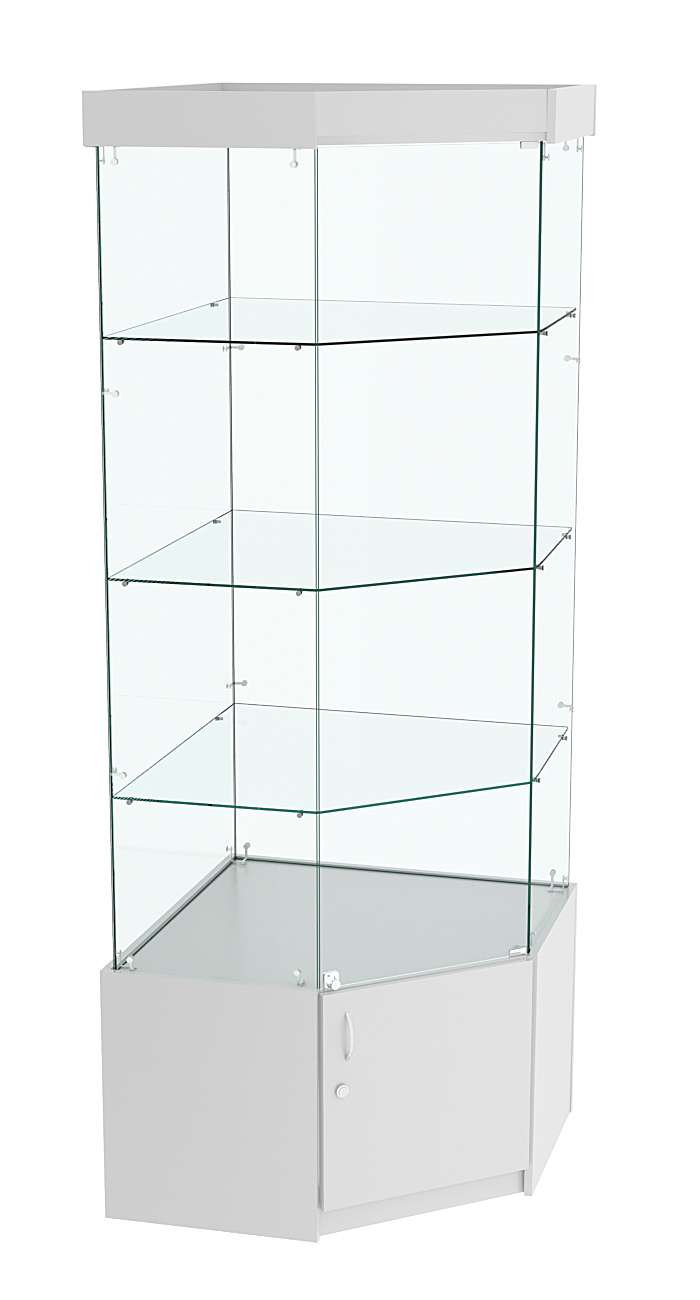 Витрина "Истра" угловая №13 (задние стенки - стекло) Серый