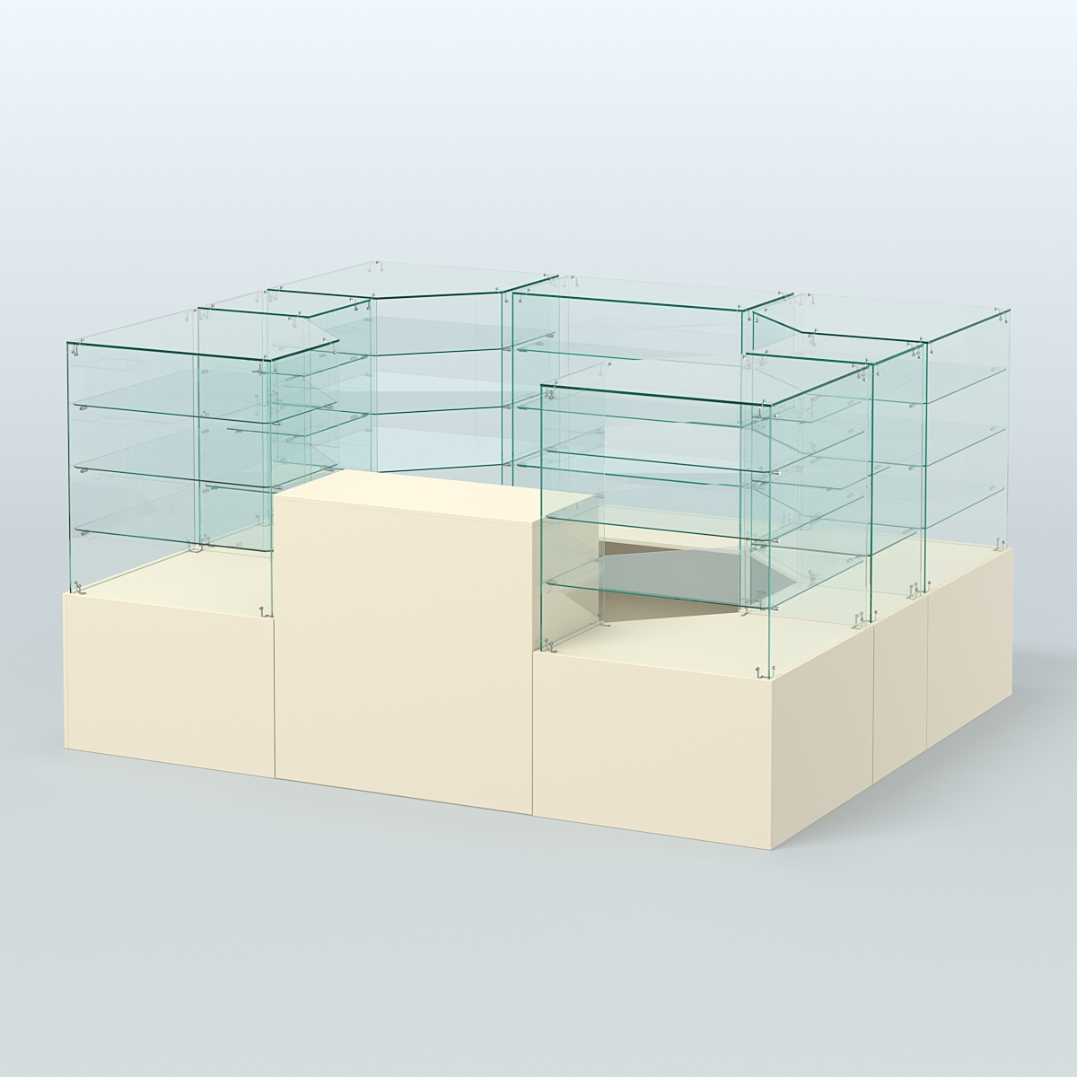 Павильон ИСТРА в центр зала №1 (открытый) (4, 94 кв.м) Крем Вайс