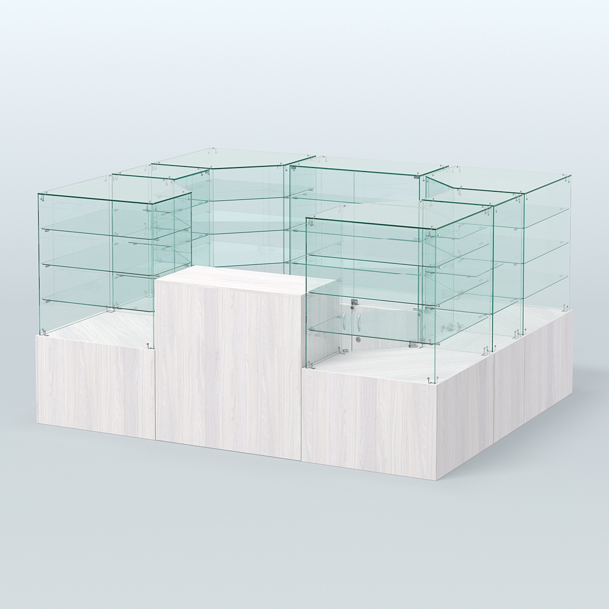 Павильон ИСТРА в центр зала №1а (закрытый) (4, 94 кв.м) Ясень Анкор светлый