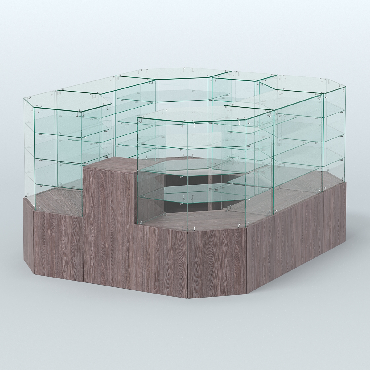 Павильон ИСТРА в центр зала №2 (открытый) (4, 94 кв.м) Ясень Анкор темный