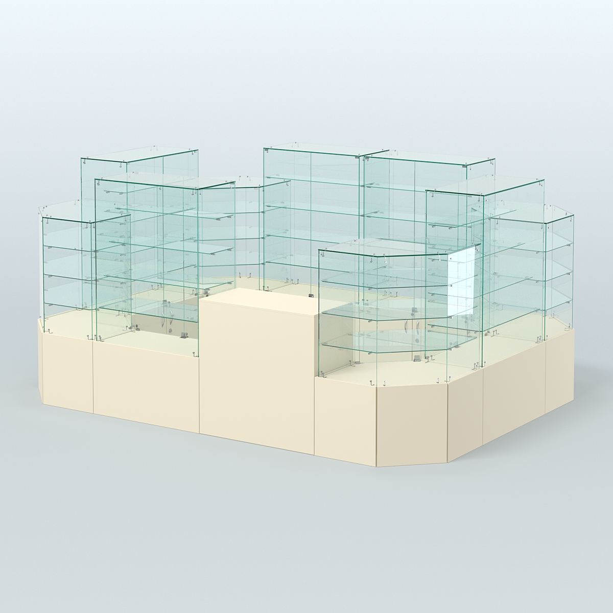 Павильон ИСТРА в центр зала №3а (закрытый) (8, 26 кв.м) Крем Вайс