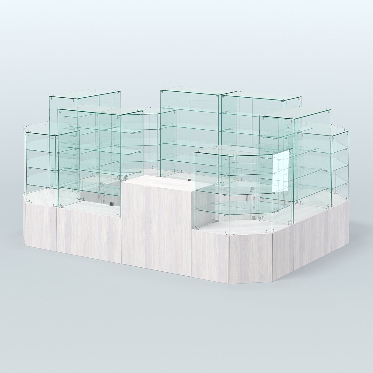 Павильон ИСТРА в центр зала №3а (закрытый) (8, 26 кв.м) Ясень Анкор светлый