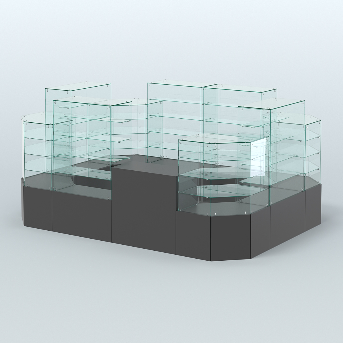 Павильон ИСТРА в центр зала №3 (открытый) (8, 26 кв.м) Черный