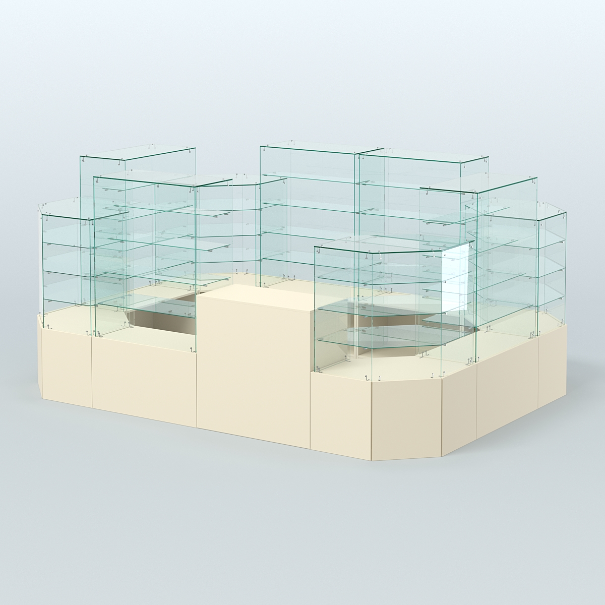 Павильон ИСТРА в центр зала №3 (открытый) (8, 26 кв.м) Крем Вайс