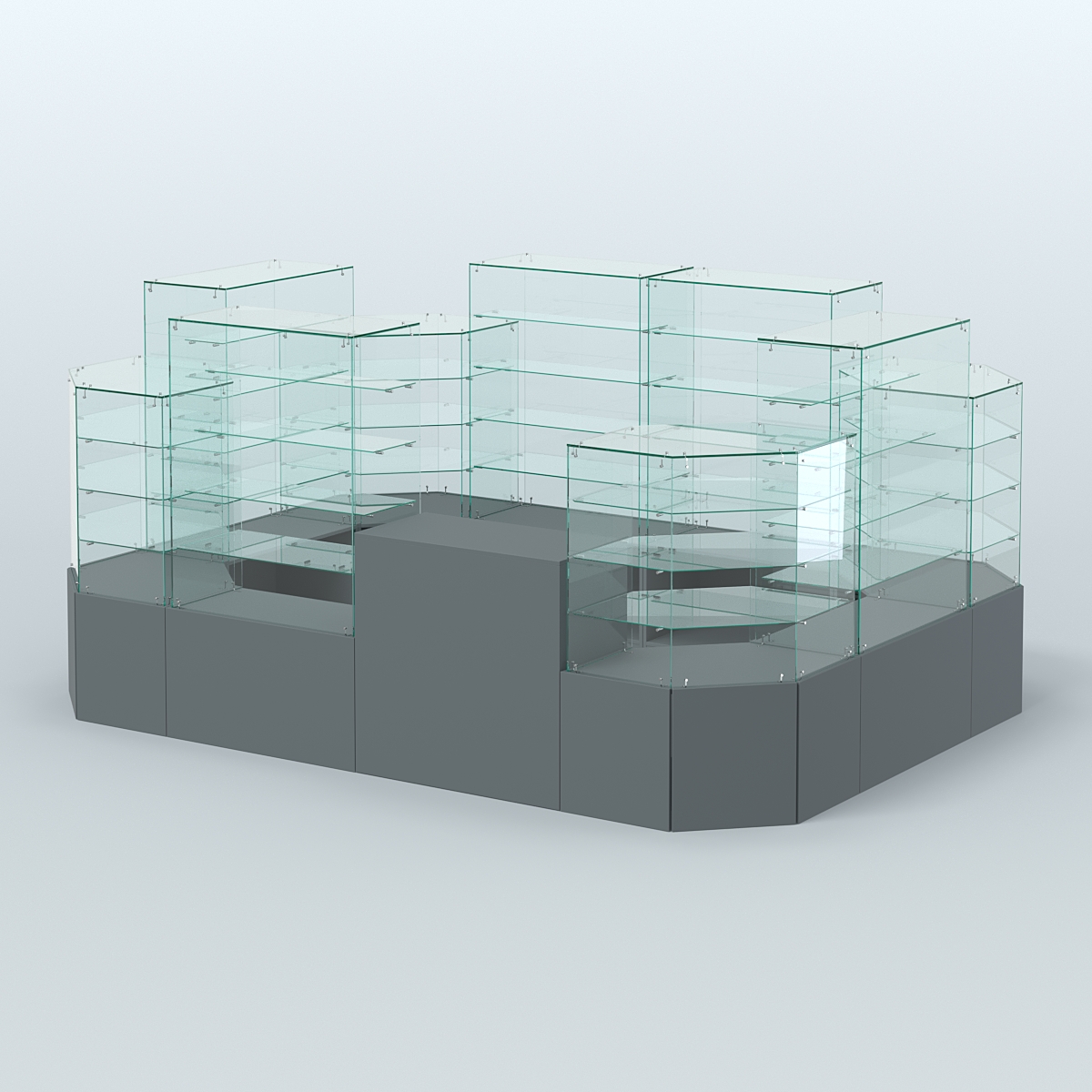 Павильон ИСТРА в центр зала №3 (открытый) (8, 26 кв.м) Темно-Серый