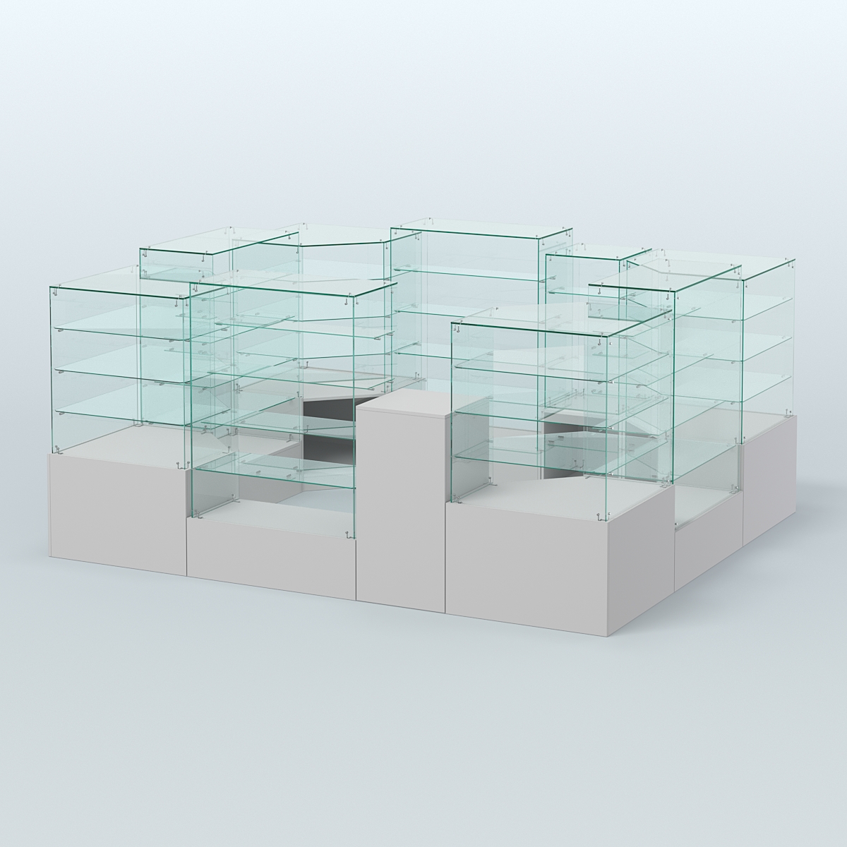 Павильон ИСТРА в центр зала №4 (открытый) (7, 15 кв.м) Серый