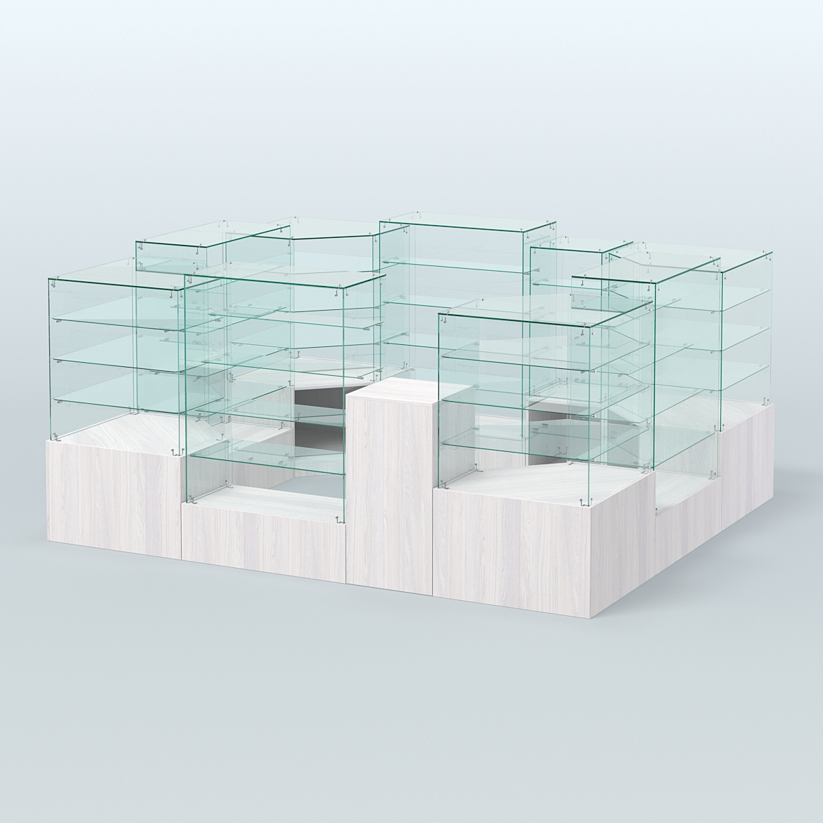 Павильон ИСТРА в центр зала №4 (открытый) (7, 15 кв.м) Ясень Анкор светлый