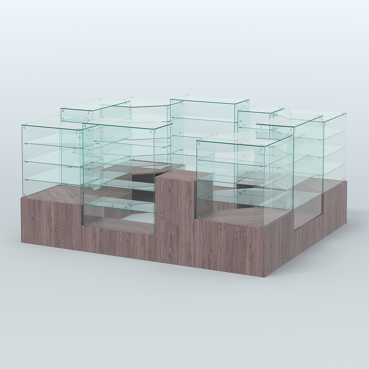 Павильон ИСТРА в центр зала №4 (открытый) (7, 15 кв.м) Ясень Анкор темный