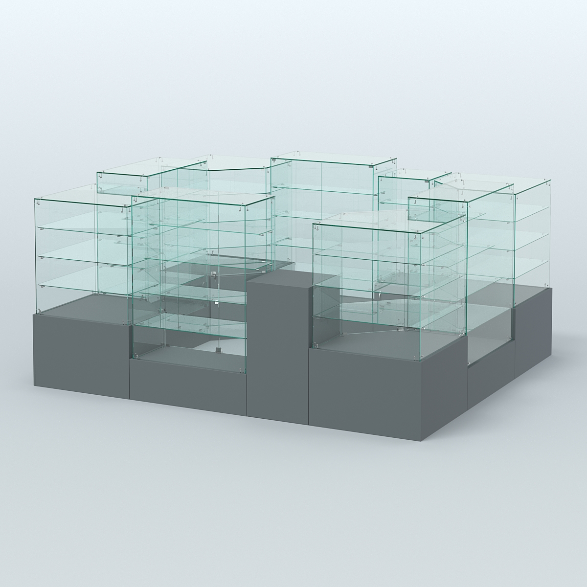 Павильон ИСТРА в центр зала №4а (закрытый) (7, 15 кв.м) Темно-Серый