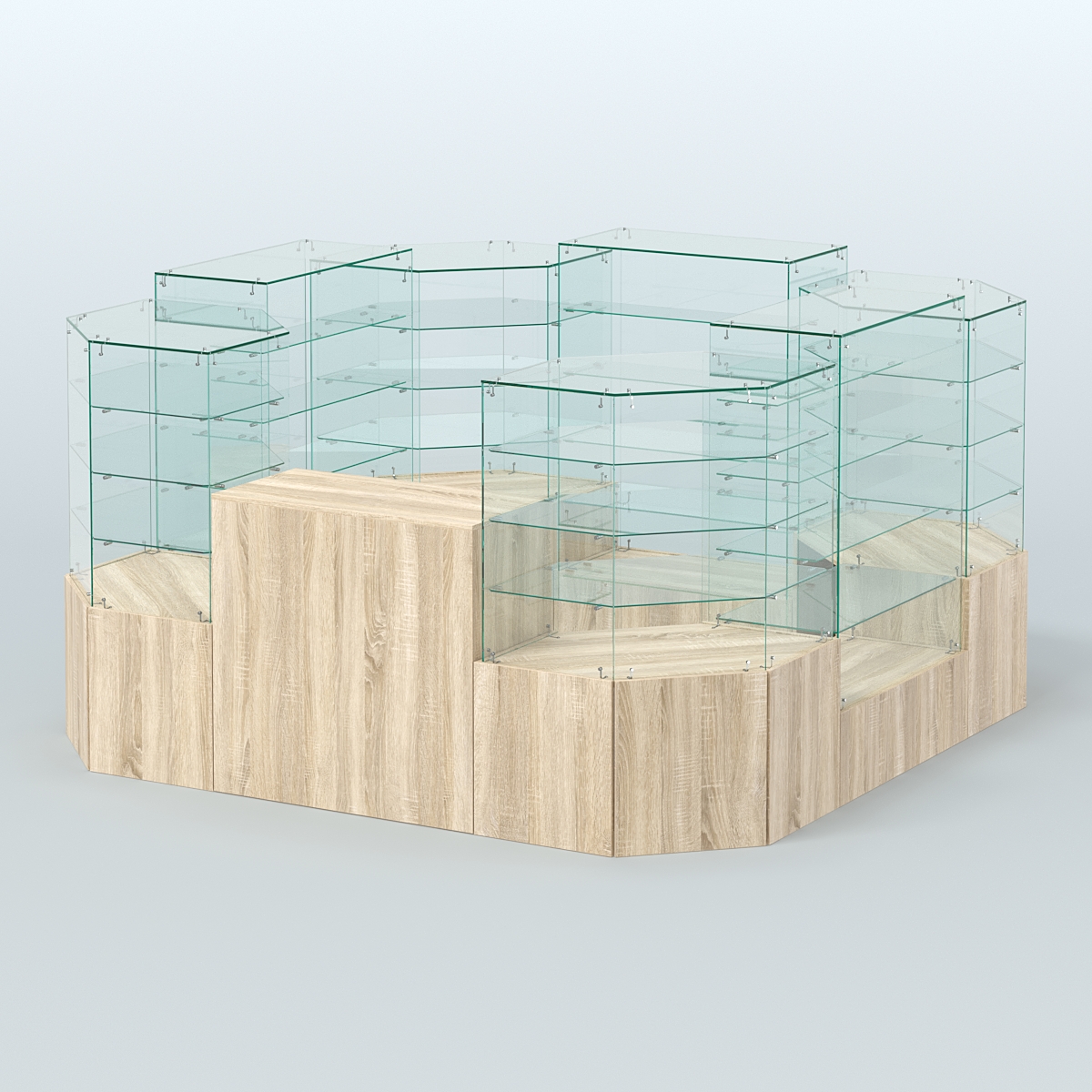 Павильон ИСТРА в центр зала №5 (открытый) (6, 05 кв.м) Дуб сонома