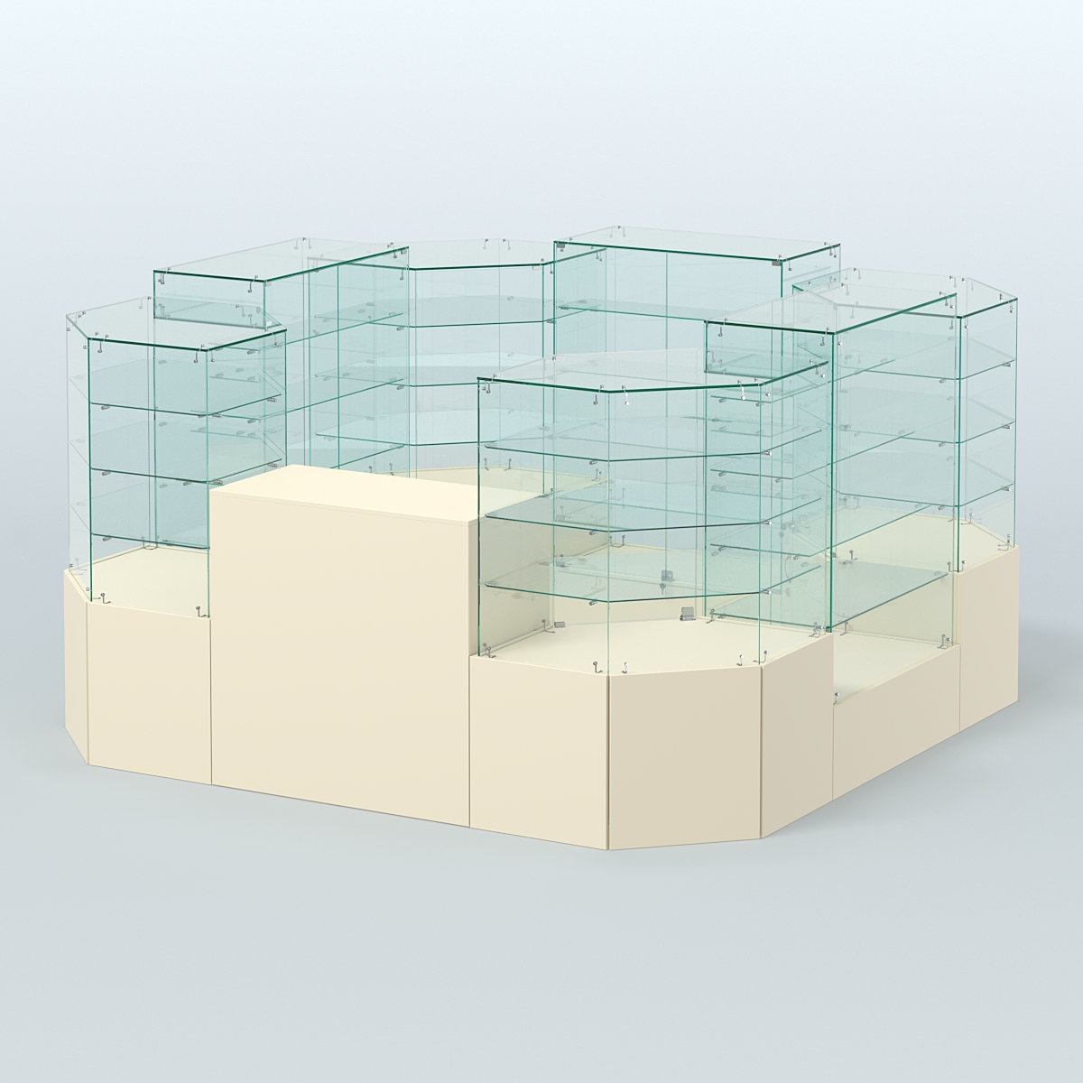 Павильон ИСТРА в центр зала №5а (закрытый) (6, 05 кв.м) Крем Вайс