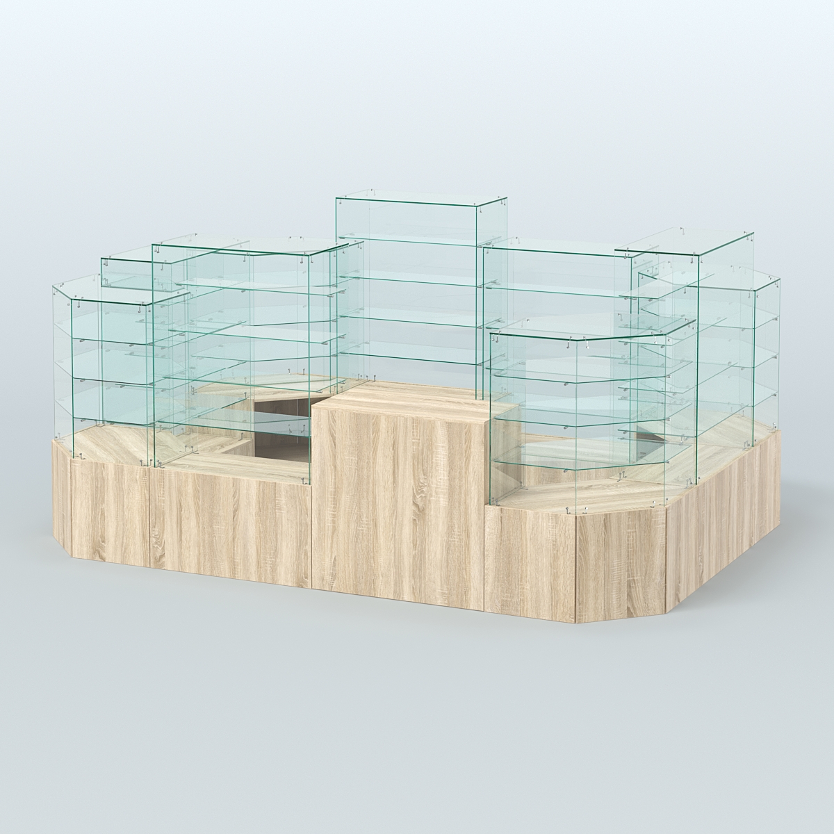 Павильон ИСТРА в центр зала №6 (открытый) (8, 26 кв.м) Дуб сонома