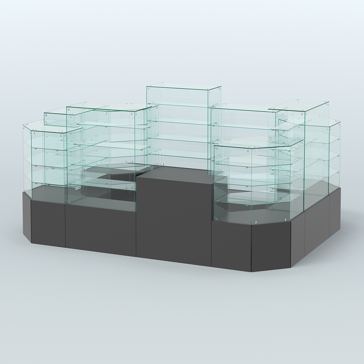 Павильон ИСТРА в центр зала №6 (открытый) (8, 26 кв.м) Черный