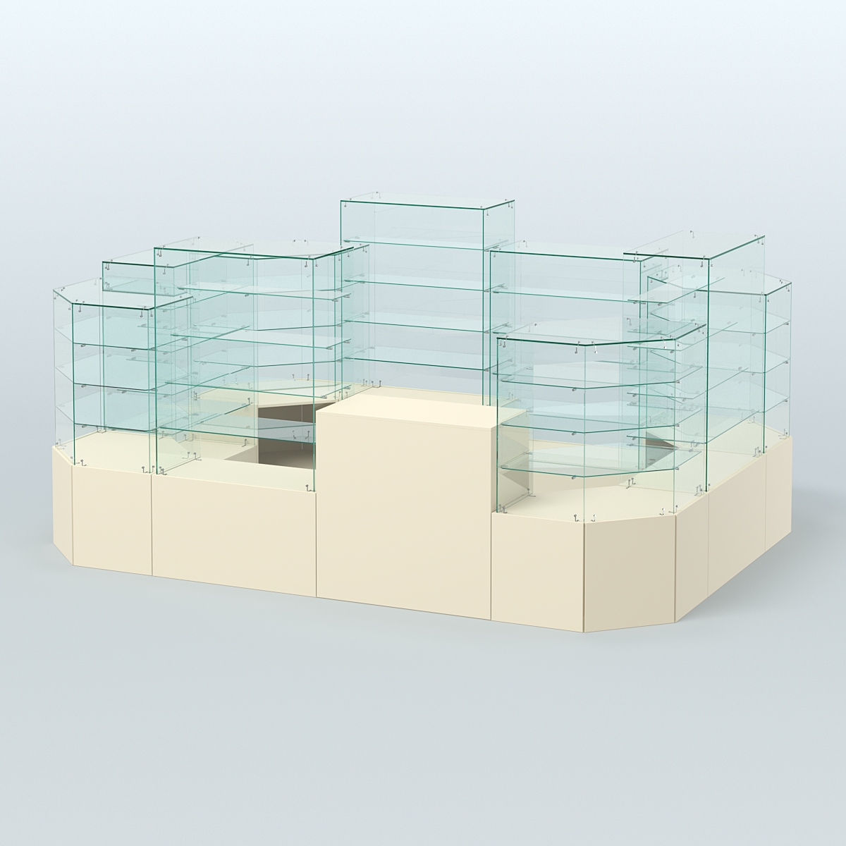 Павильон ИСТРА в центр зала №6 (открытый) (8, 26 кв.м) Крем Вайс