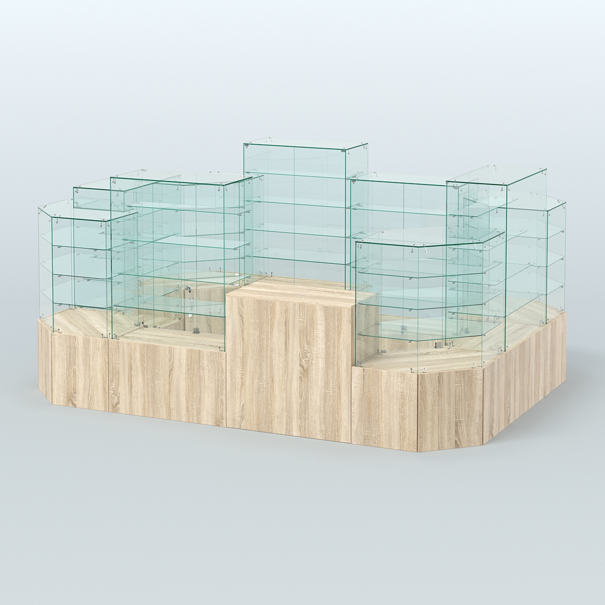 Павильон ИСТРА в центр зала №6а (закрытый) (8, 26 кв.м) Дуб сонома