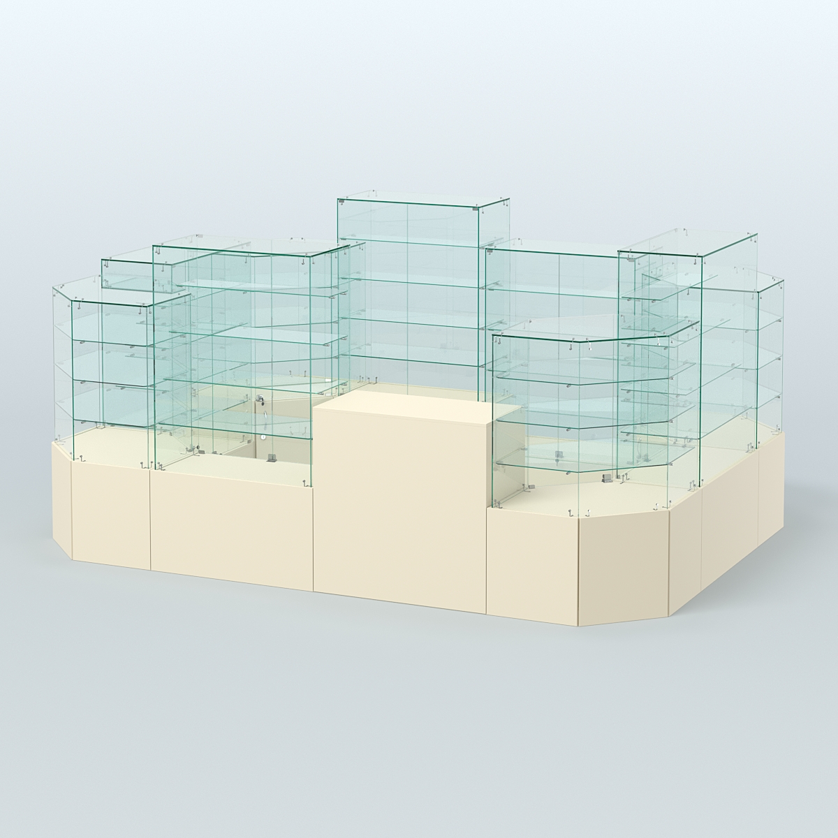 Павильон ИСТРА в центр зала №6а (закрытый) (8, 26 кв.м) Крем Вайс