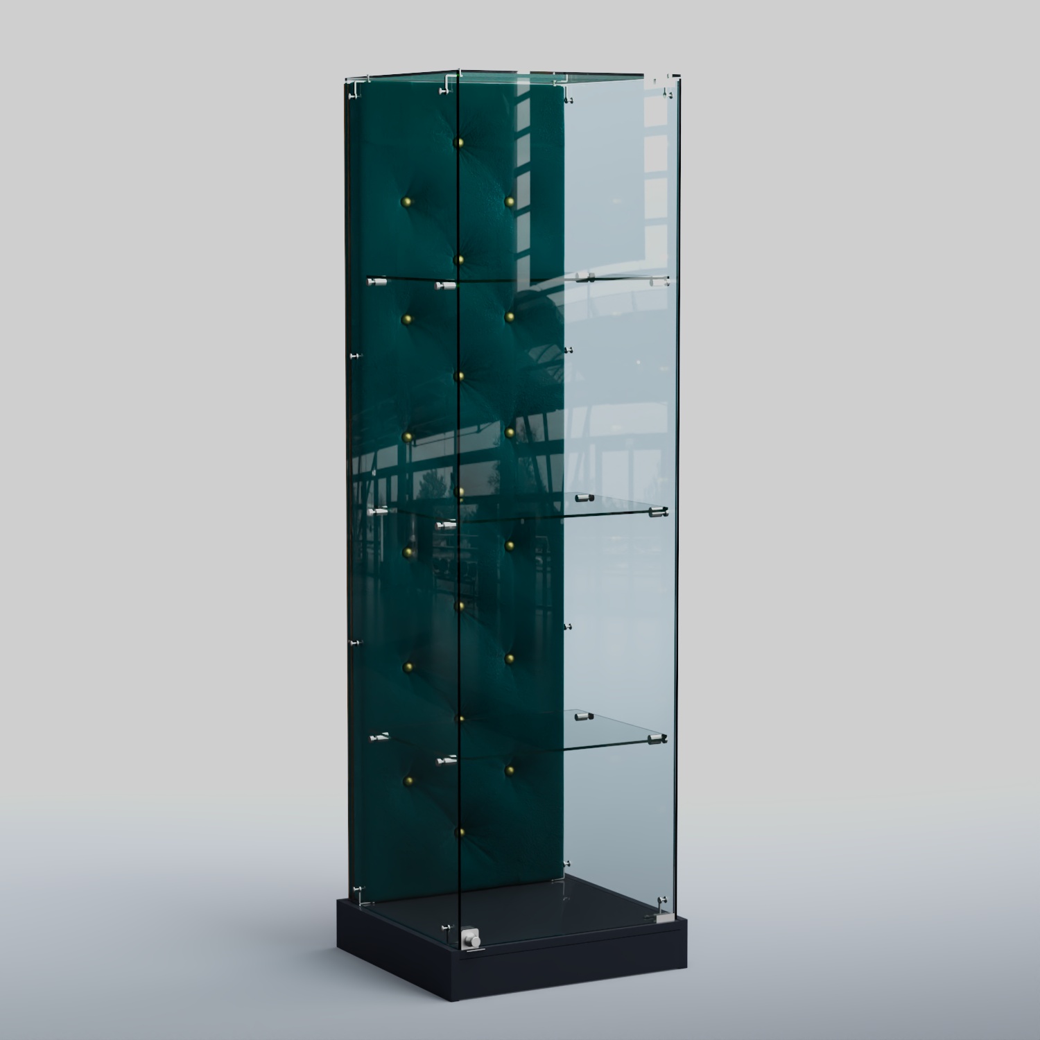 Низкая стеклянная витрина КАПИТОНЕ №1-ХП Антрацит + 12 Az