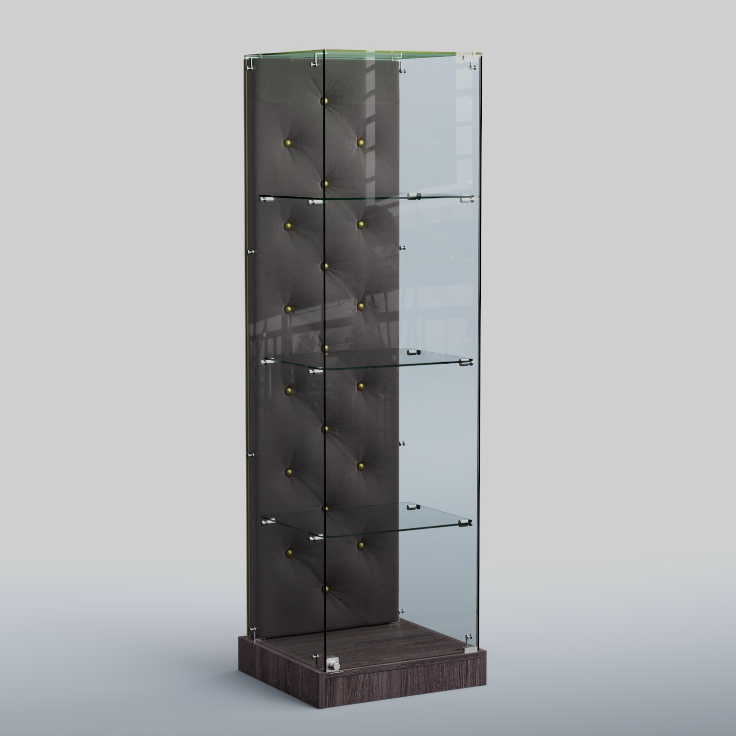 Низкая стеклянная витрина КАПИТОНЕ №1-ХП Ясень темный+16 G
