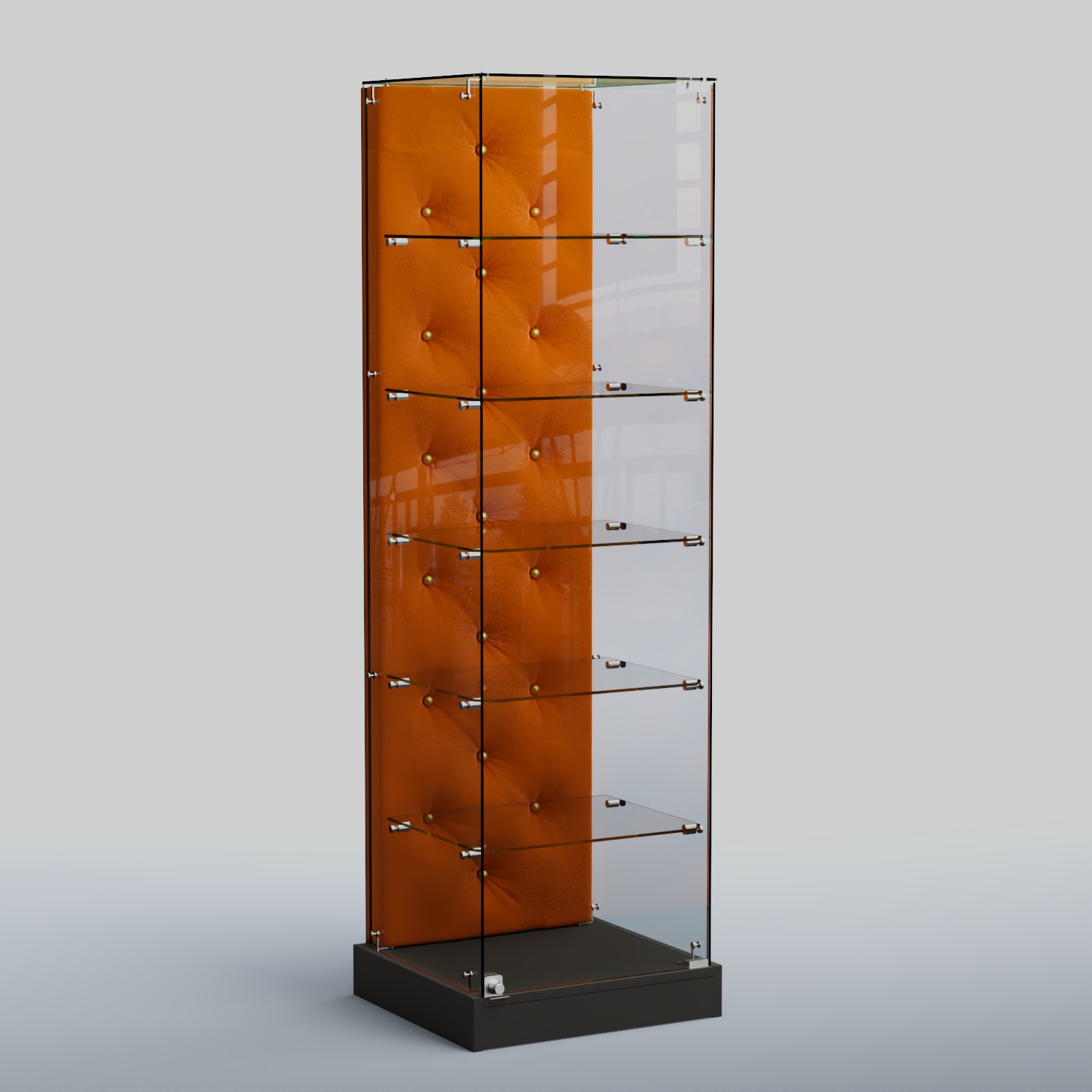 Низкая стеклянная витрина КАПИТОНЕ №501-ХП Черный + 08 Mustard