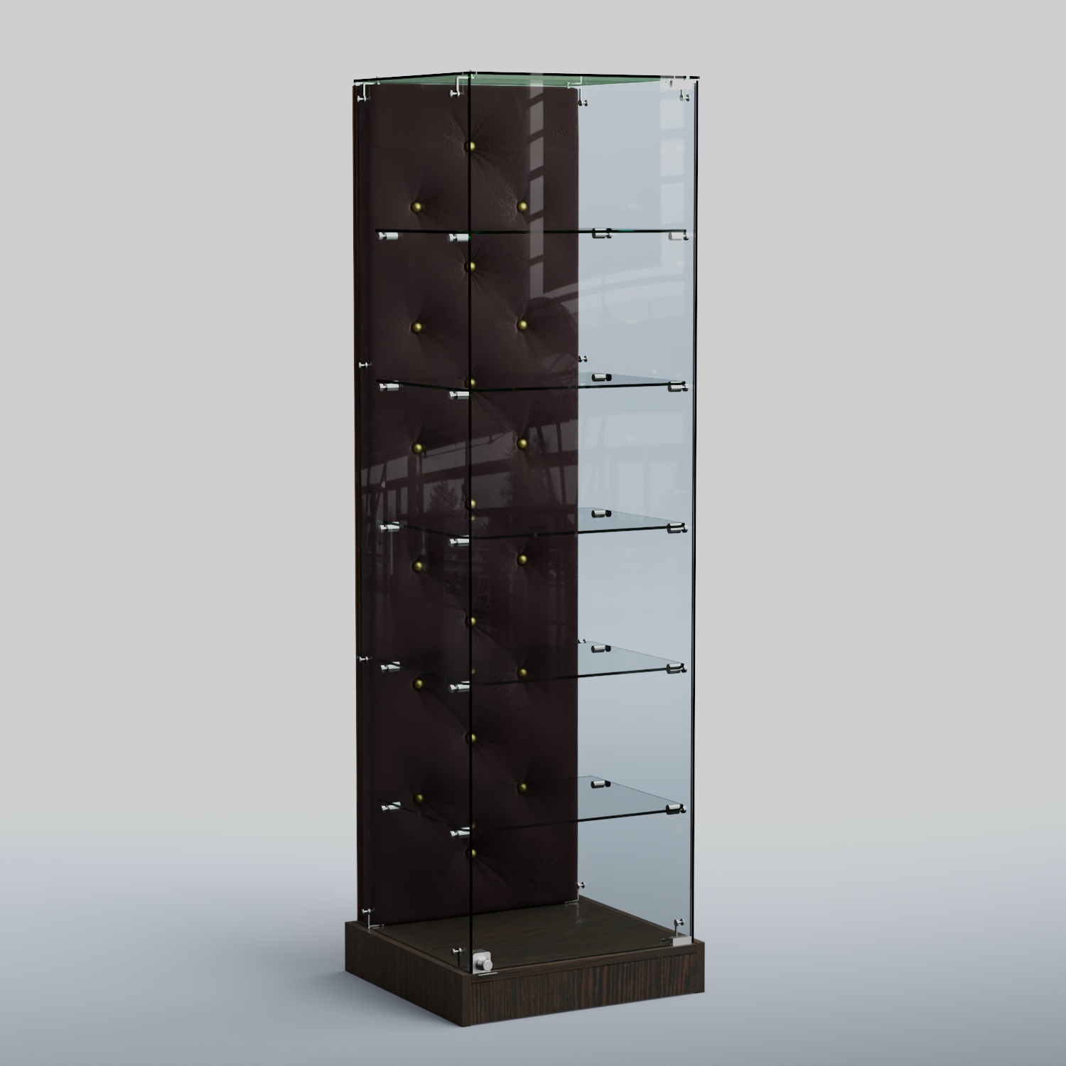 Низкая стеклянная витрина КАПИТОНЕ №501-ХП Дуб Венге + 17 Elephant