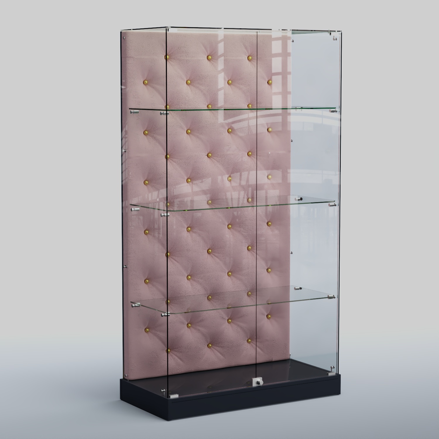 Низкая стеклянная витрина КАПИТОНЕ №5-ХП Антрацит+14 Fla