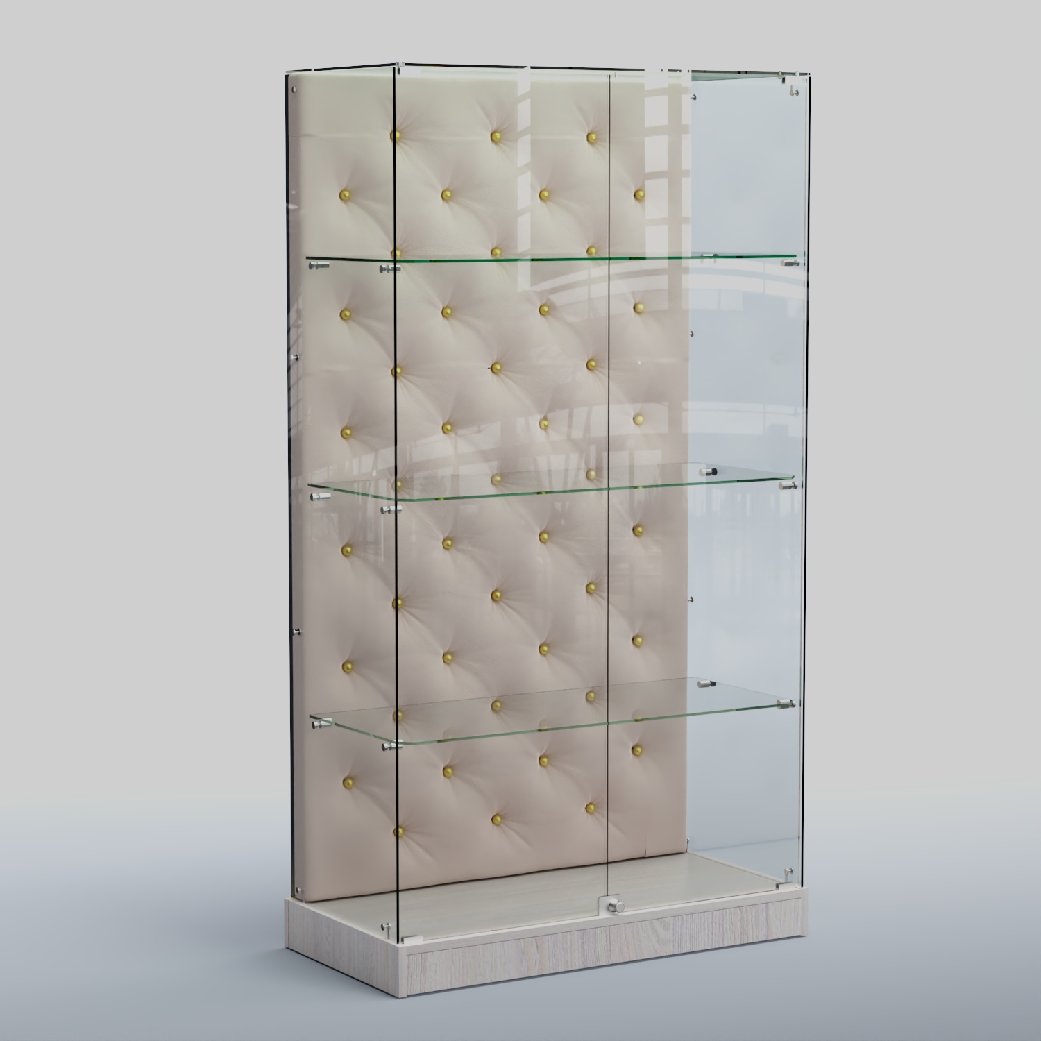 Низкая стеклянная витрина КАПИТОНЕ №5-ХП Ясень светлый+01 C